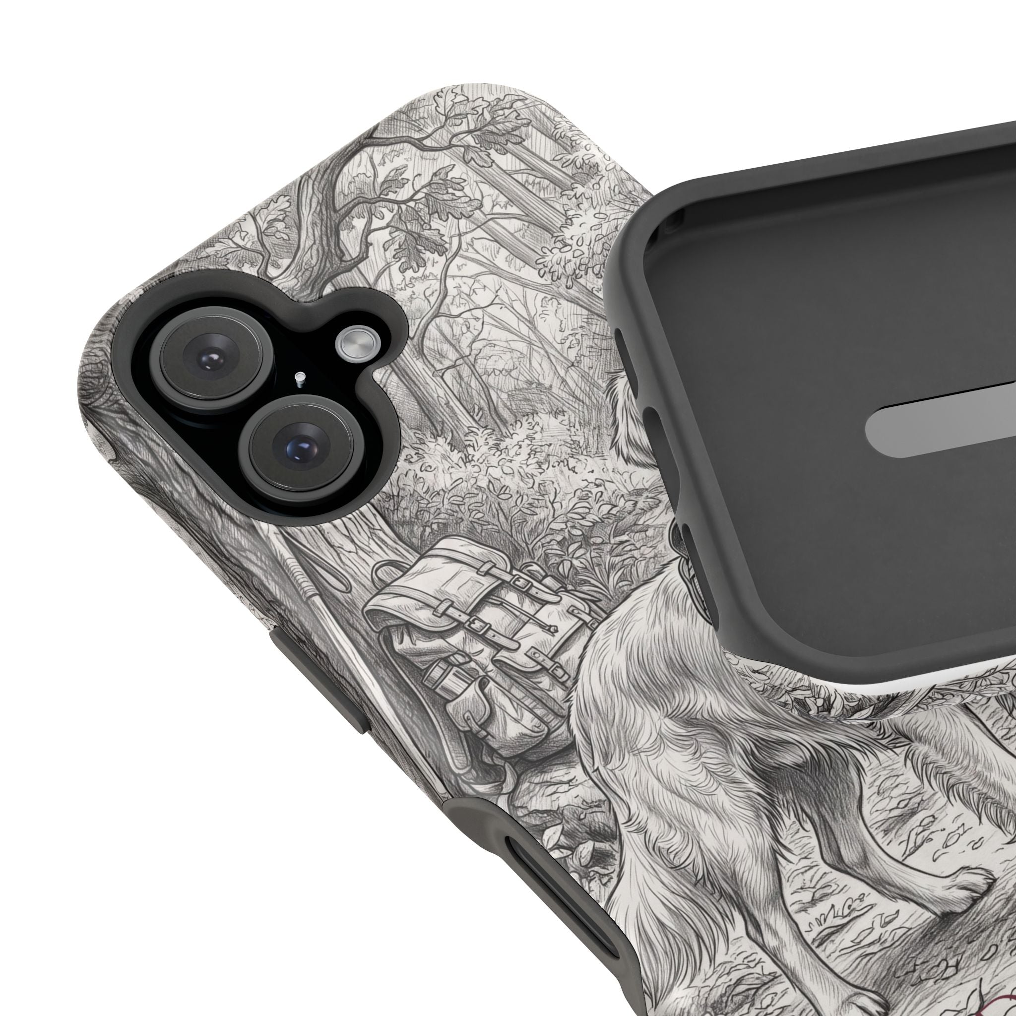 Personalized Golden Retriever Woodland Trail Phone Case — Wireless Charging Cover