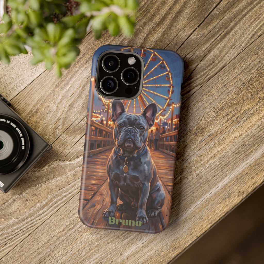Personalized French Bulldog Pier Lights Phone Case — Wireless Charging Cover