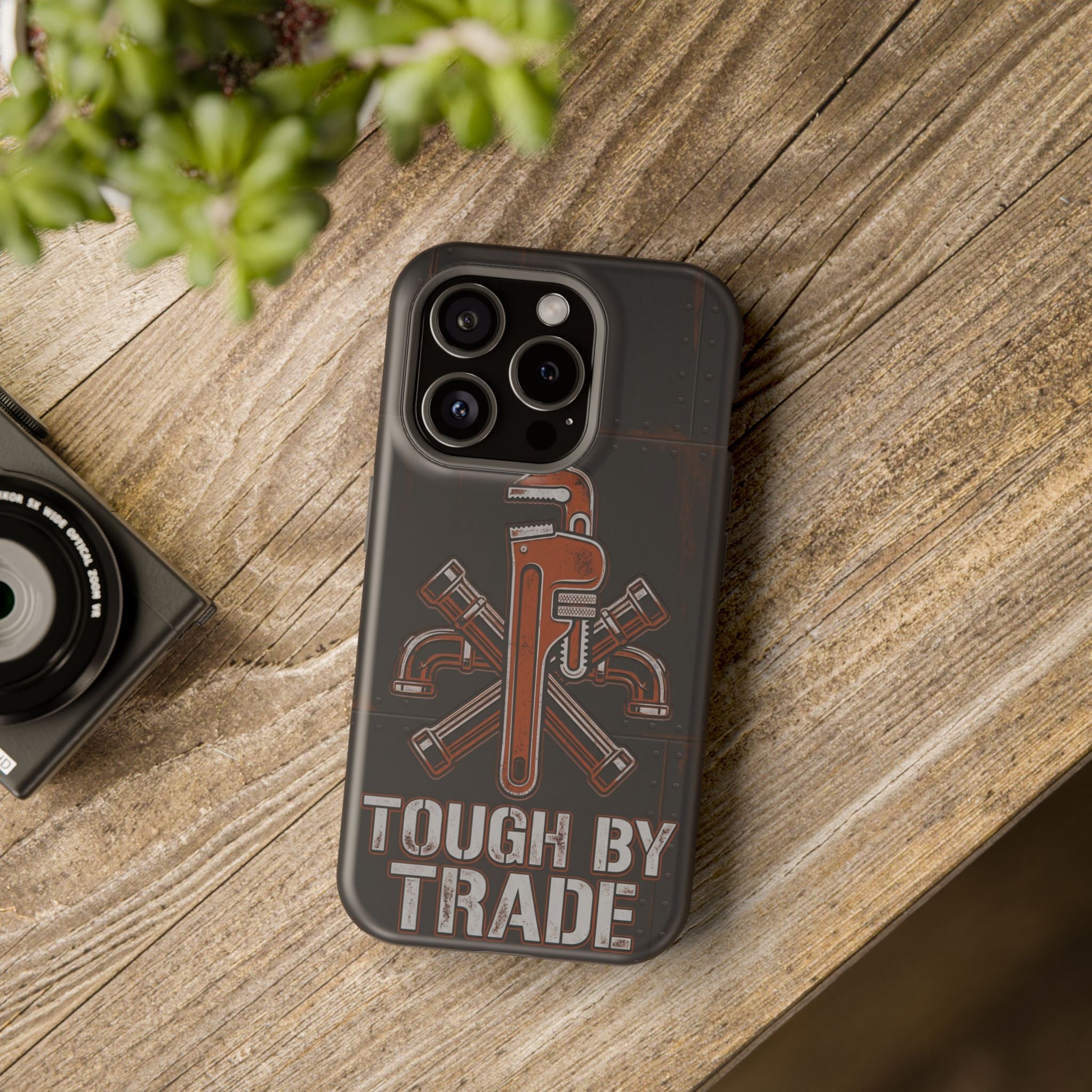 Tough By Trade Phone Case — Crossed Wrenches Wireless Charging Cover