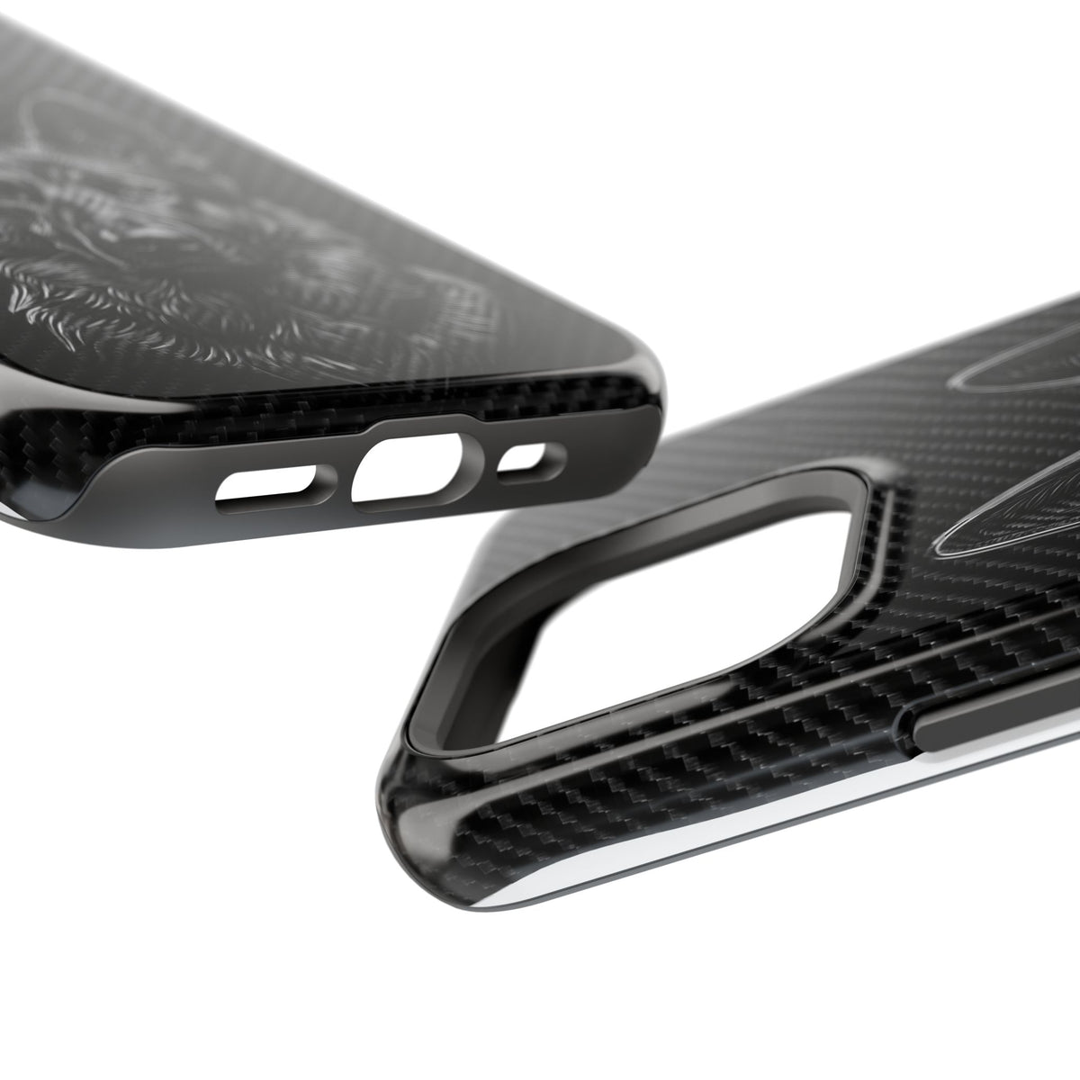 German Shepherd Phone Case | Black Carbon Art — Tough Magnetic Case with Wireless Charging