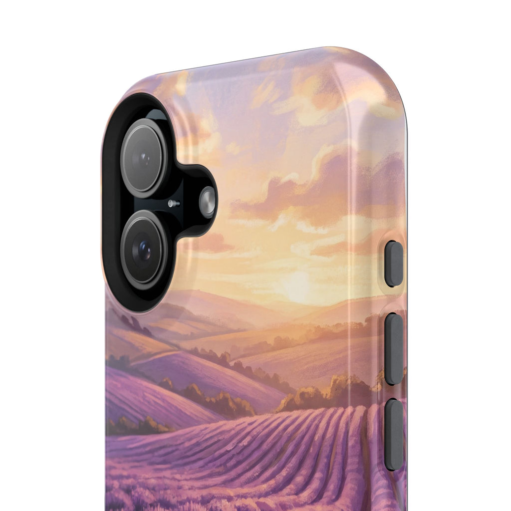Personalized Dachshund Lavender Field Phone Case — Wireless Charging Cover