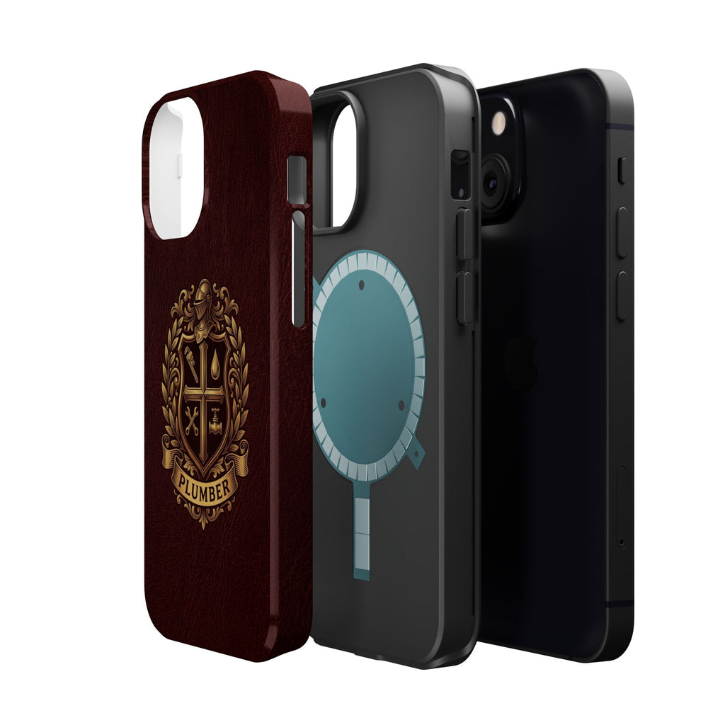 Plumber Crest Phone Case — Heraldic Shield Design Wireless Charging Cover