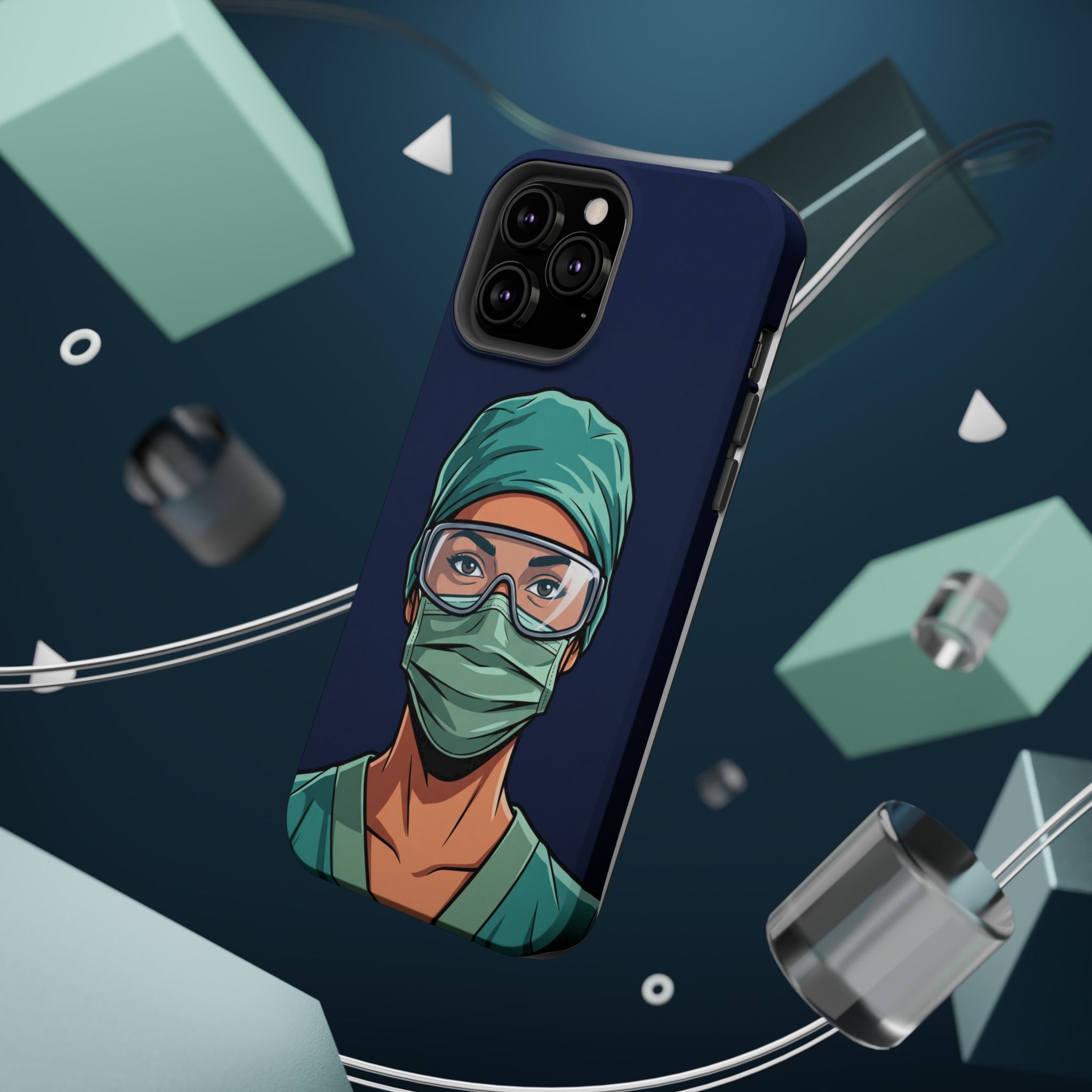 Bold Nurse Portrait Phone Case — Magnetic Wireless Charging Cover