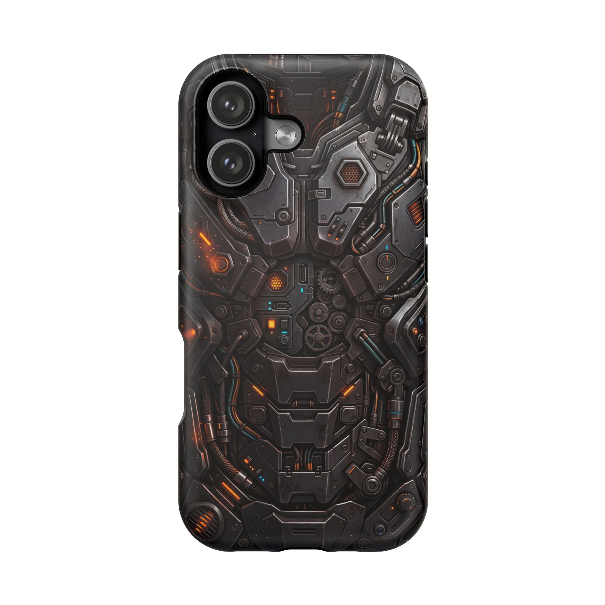 Mech Armor Phone Case — Industrial Circuit Wireless Charging Cover