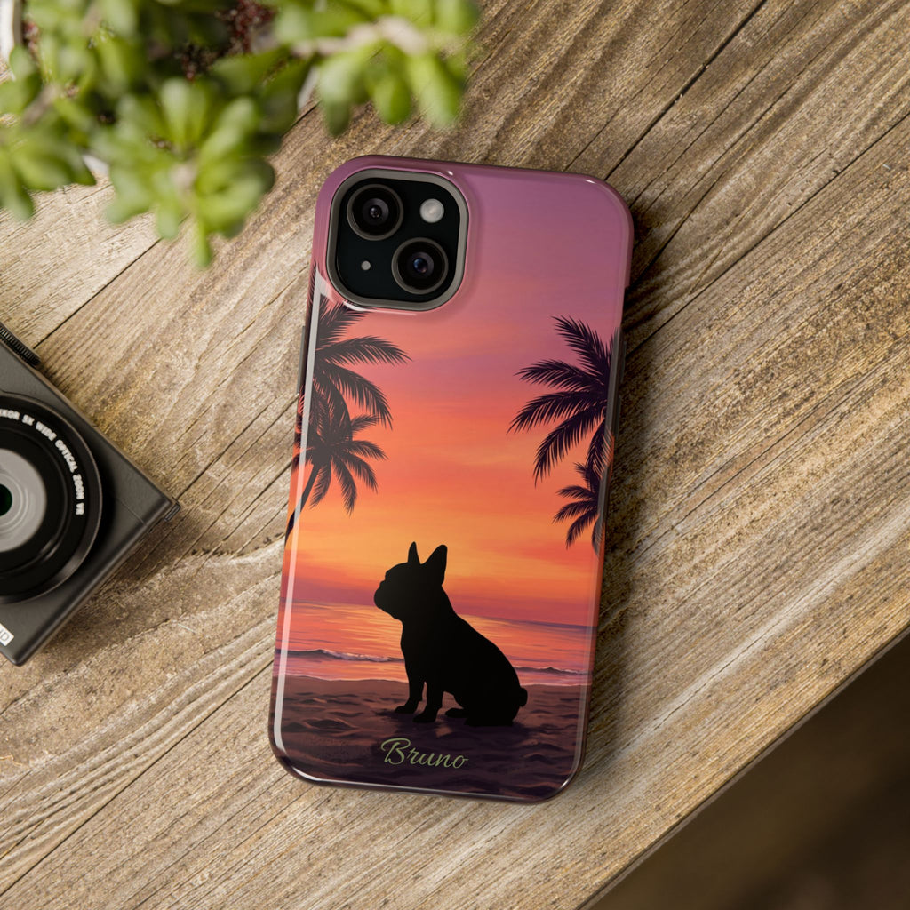 Personalized French Bulldog Tropical Beach Phone Case — Wireless Charging Cover