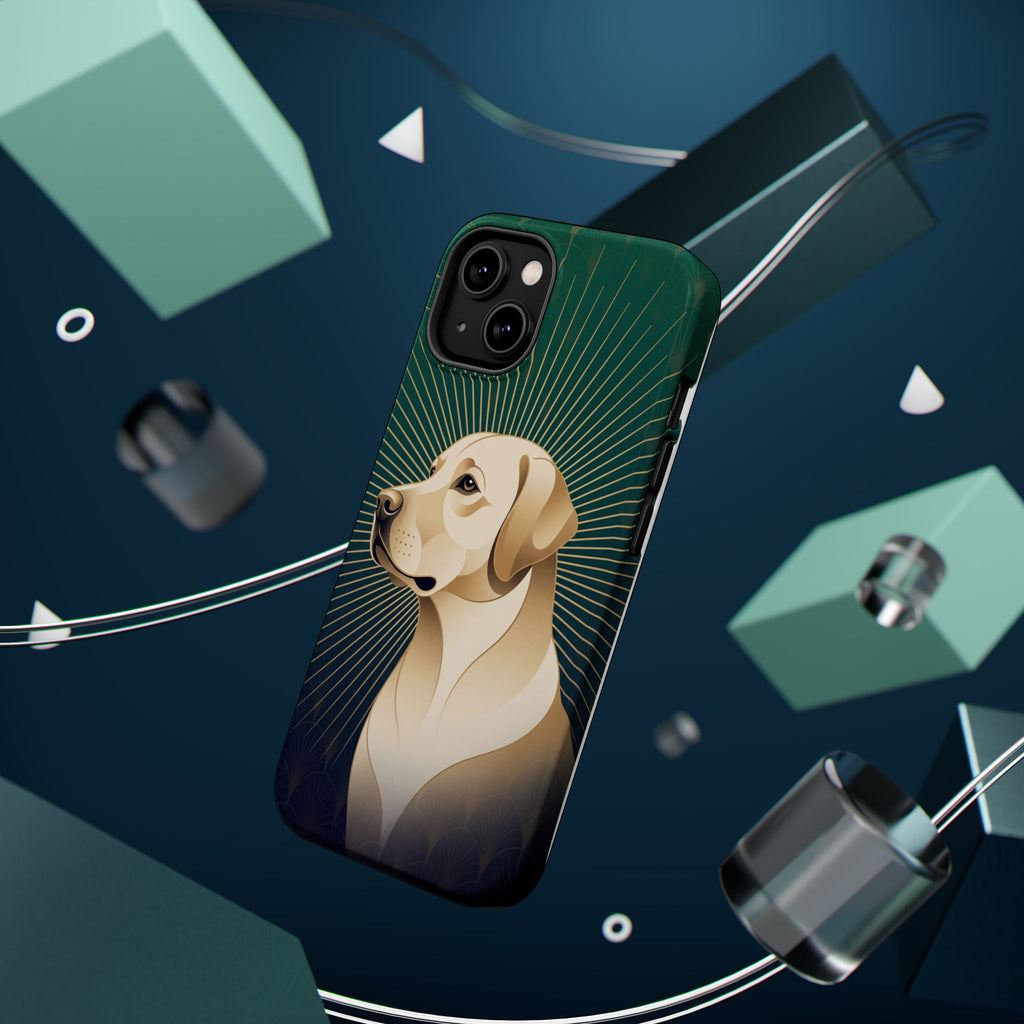 Art Deco Labrador Phone Case — Tough Magnetic Case with Wireless Charging