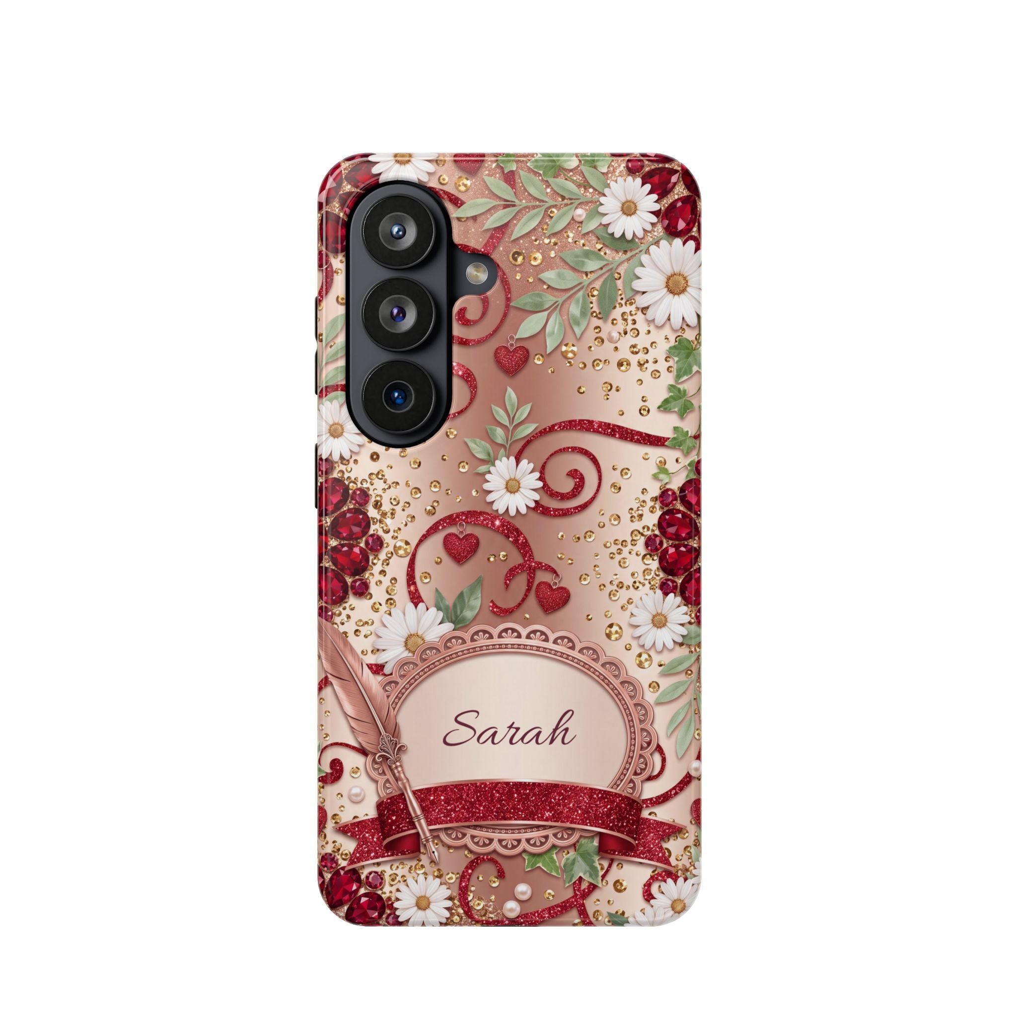 Personalized Vintage Floral Teacher Phone Case — Wireless Charging Cover