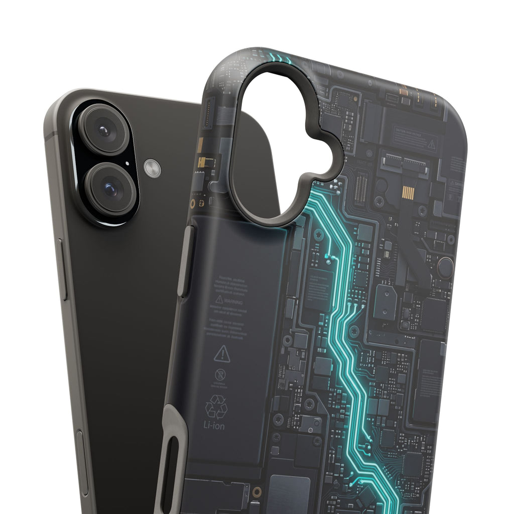 Cyan Bolt Electrician Phone Case — Electric Circuit Wireless Charging Cover