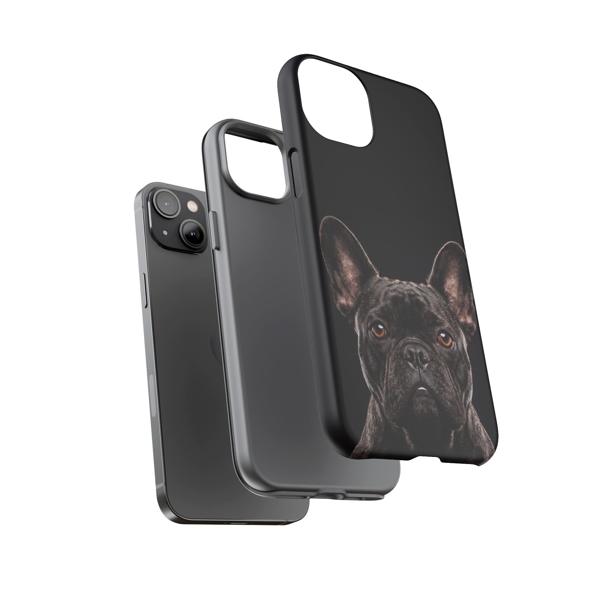 Front-Facing French Bulldog Phone Case | Dramatic Black Studio Portrait | Samsung & iPhone