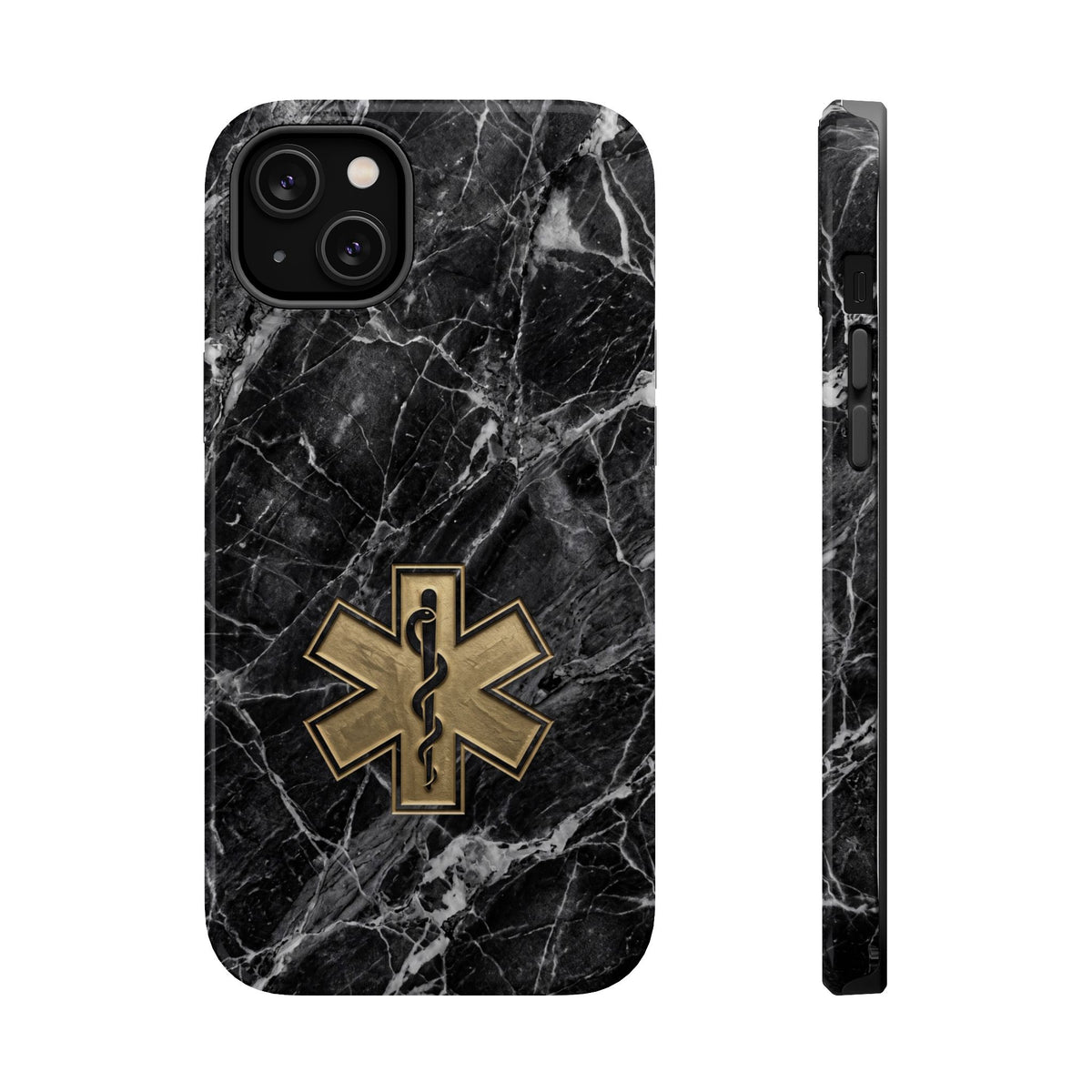 Paramedic/EMT Marble Phone Case — Magnetic Wireless Charging Cover