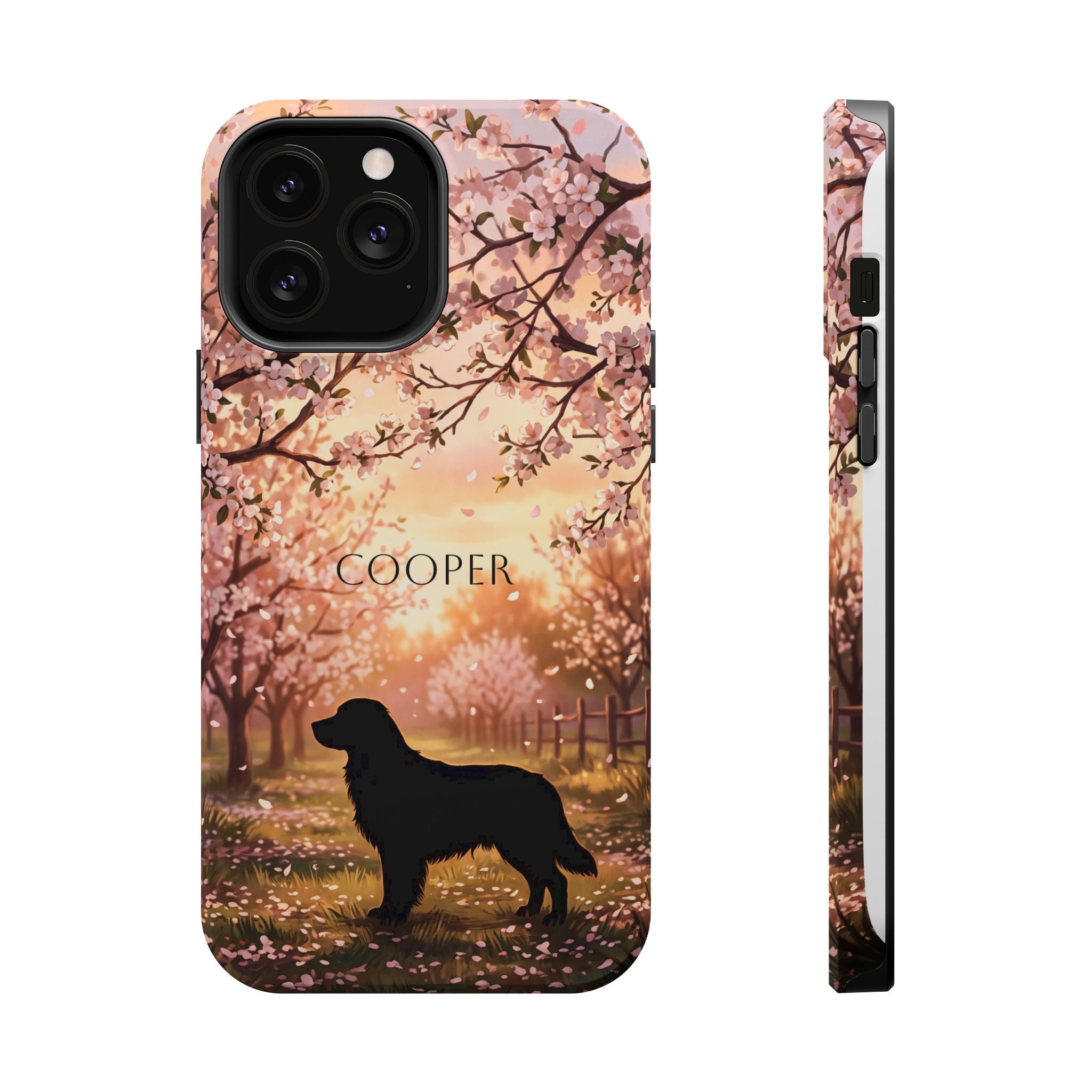 Personalized Golden Retriever Autumn Forest Phone Case — Wireless Charging Cover