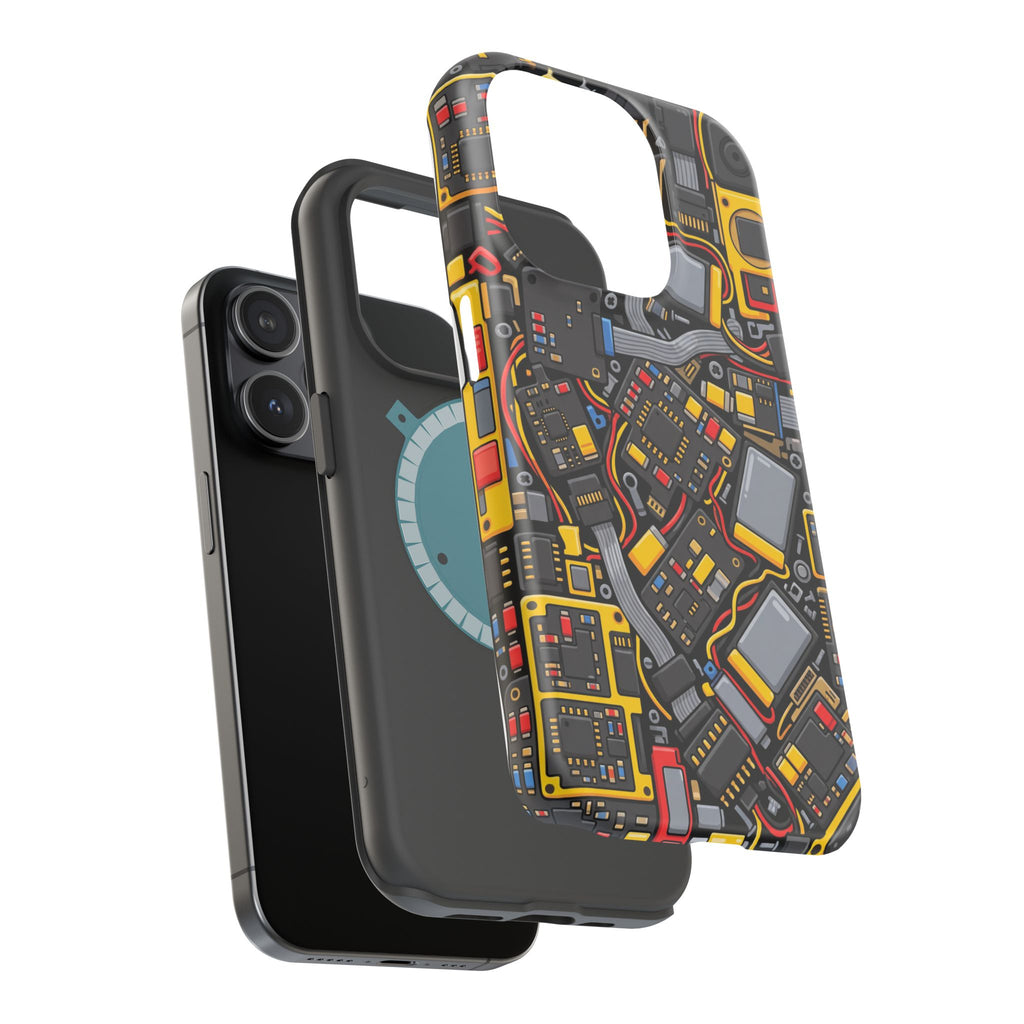 Voltage Board Phone Case — Yellow Circuit Wireless Charging Cover