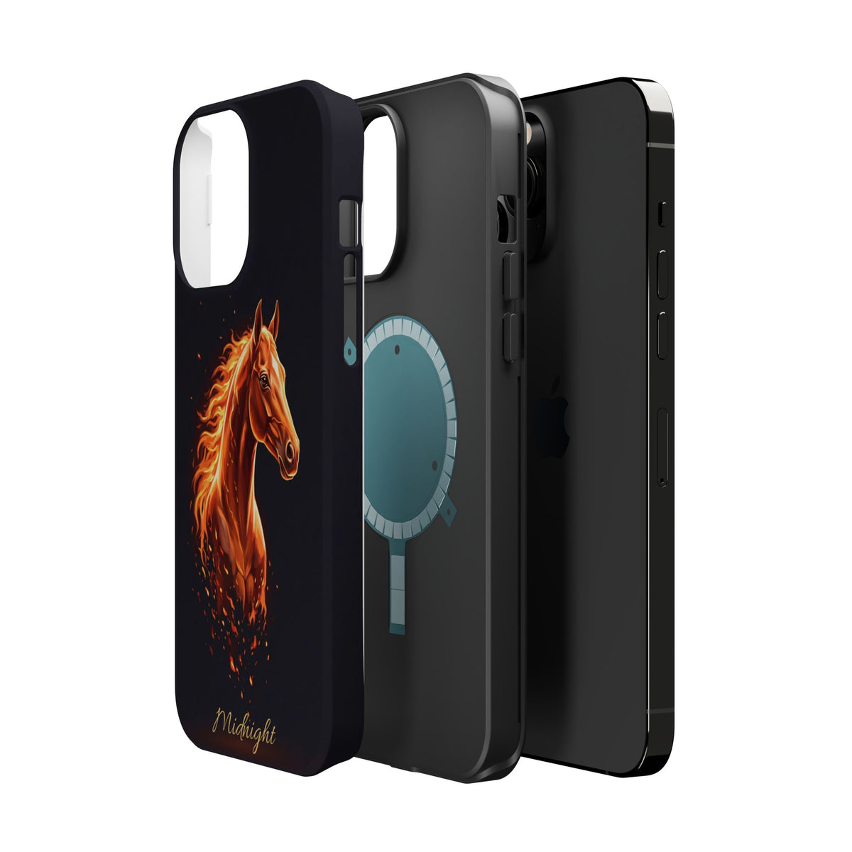 Personalized Fire & Ember Horse Phone Case — Tough Magnetic Case with Wireless Charging