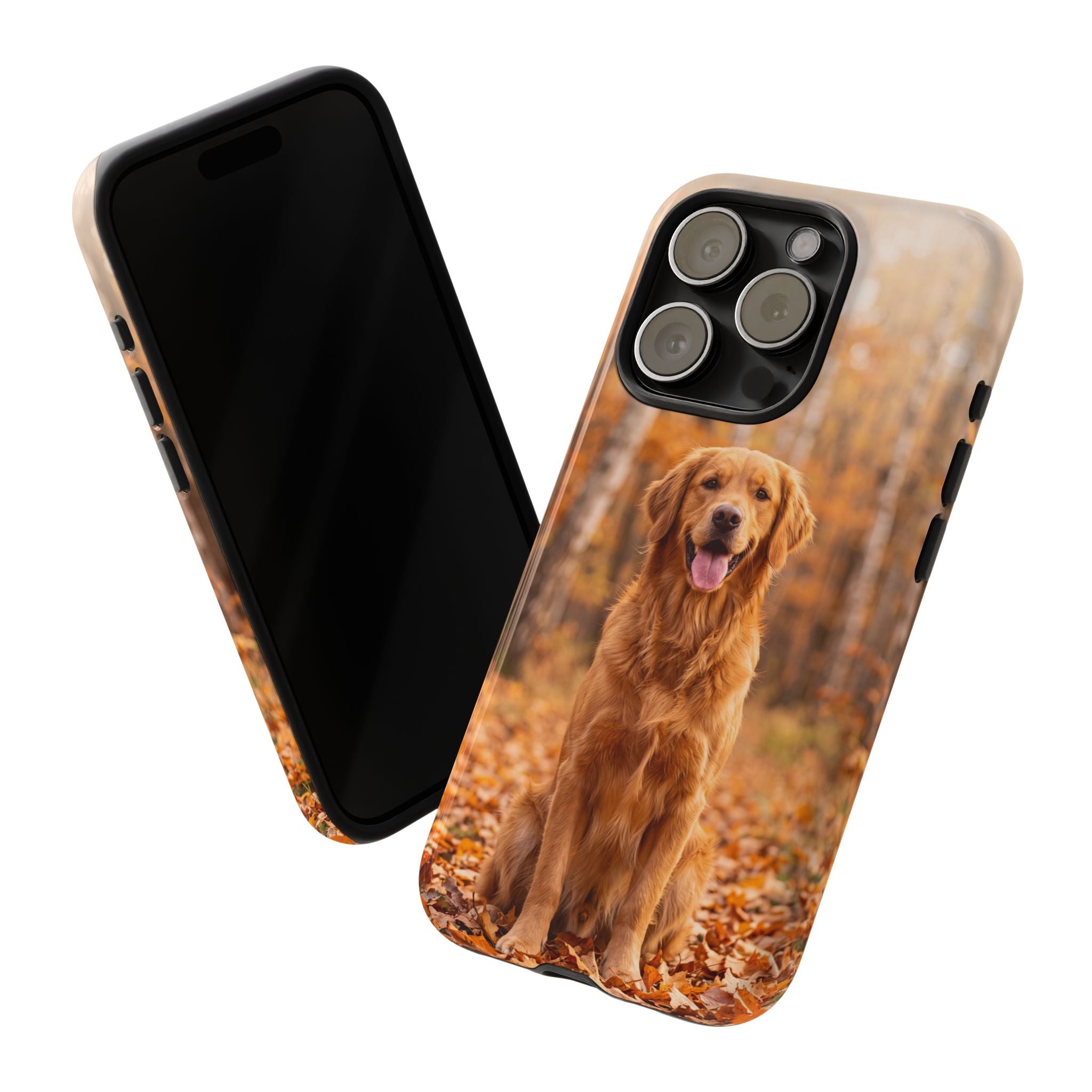 Golden Retriever Autumn Forest Phone Case | Happy Dog in Fall Foliage | Samsung & iPhone