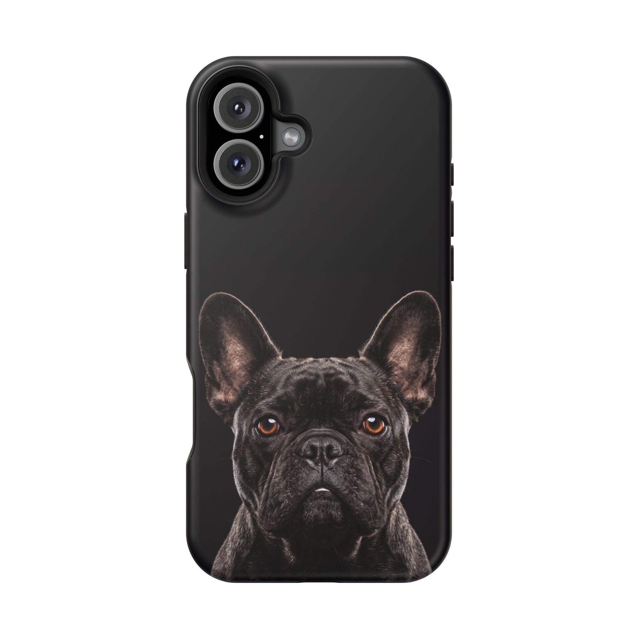 Black French Bulldog Phone Case — Impact-Resistant Wireless Charging Cover