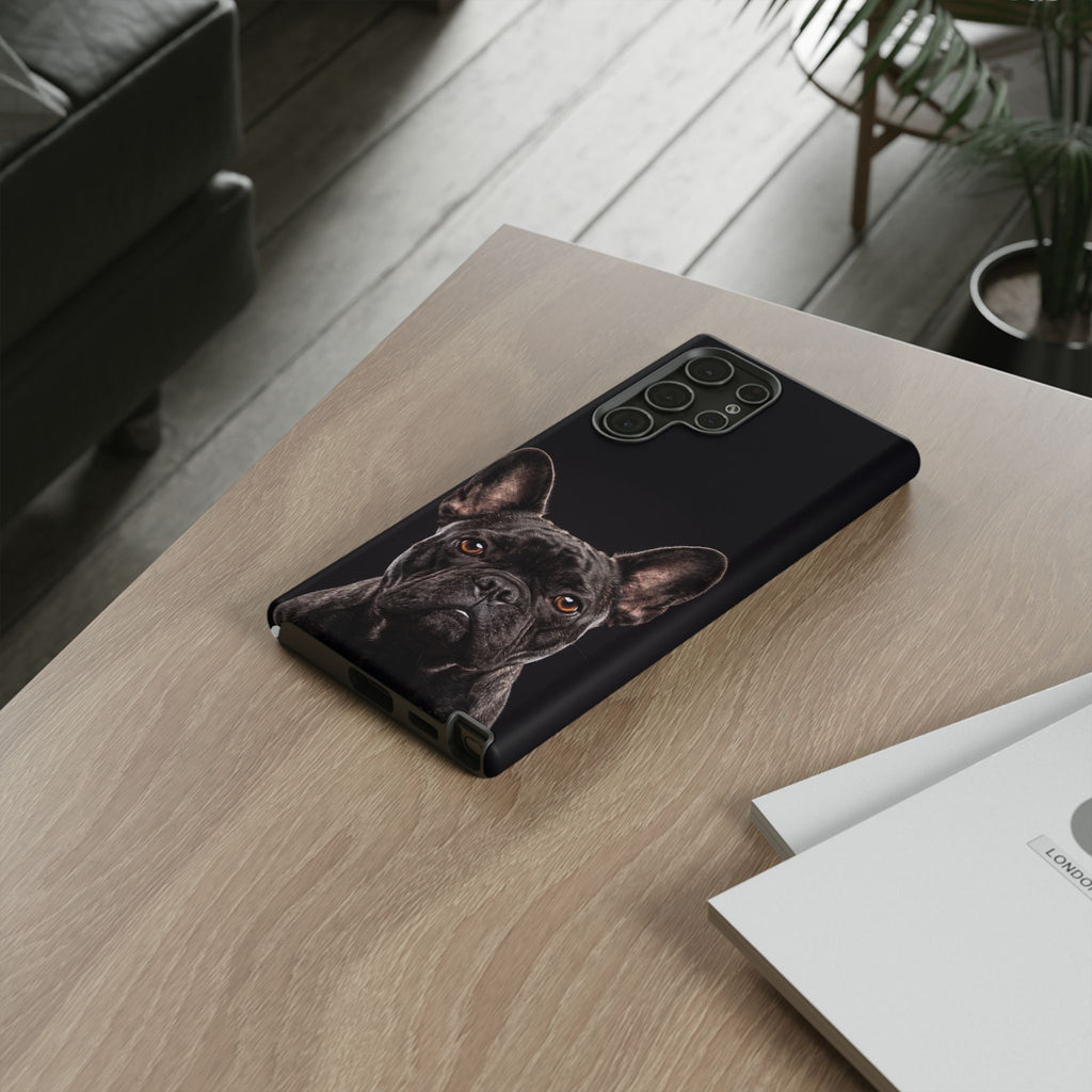 Front-Facing French Bulldog Phone Case | Dramatic Black Studio Portrait | Samsung & iPhone