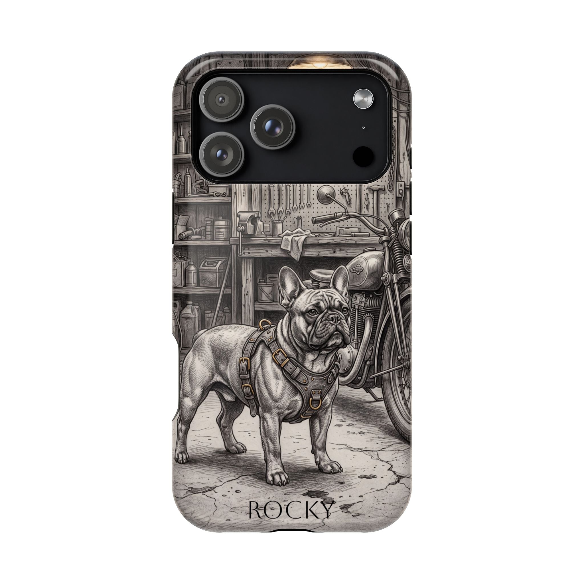 Personalized French Bulldog Vintage Street Phone Case — Wireless Charging Cover