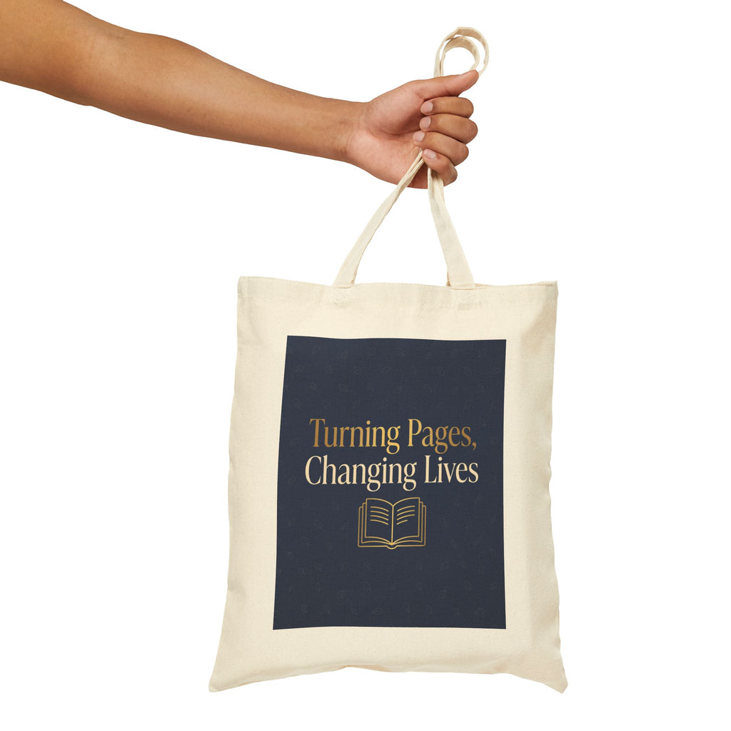 Turning Pages Changing Lives | Teacher Tote Bag | Teacher Gift, Literacy Teacher, Educator Appreciation