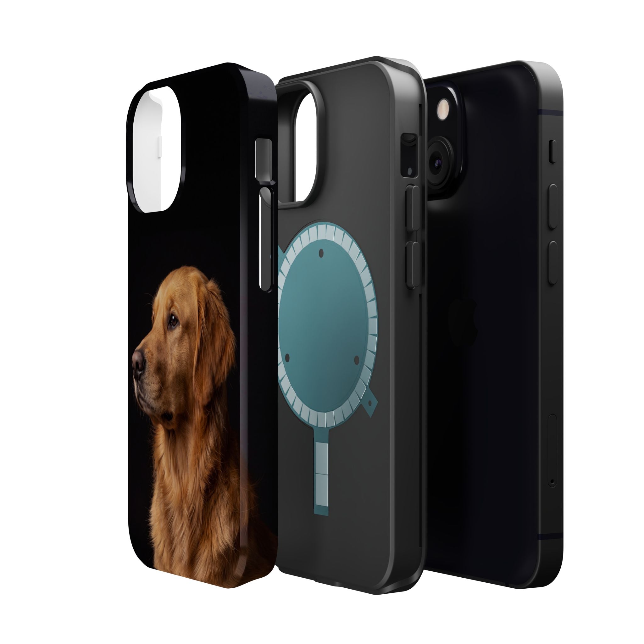 Golden Retriever Portrait Phone Case — Impact-Resistant Wireless Charging Cover