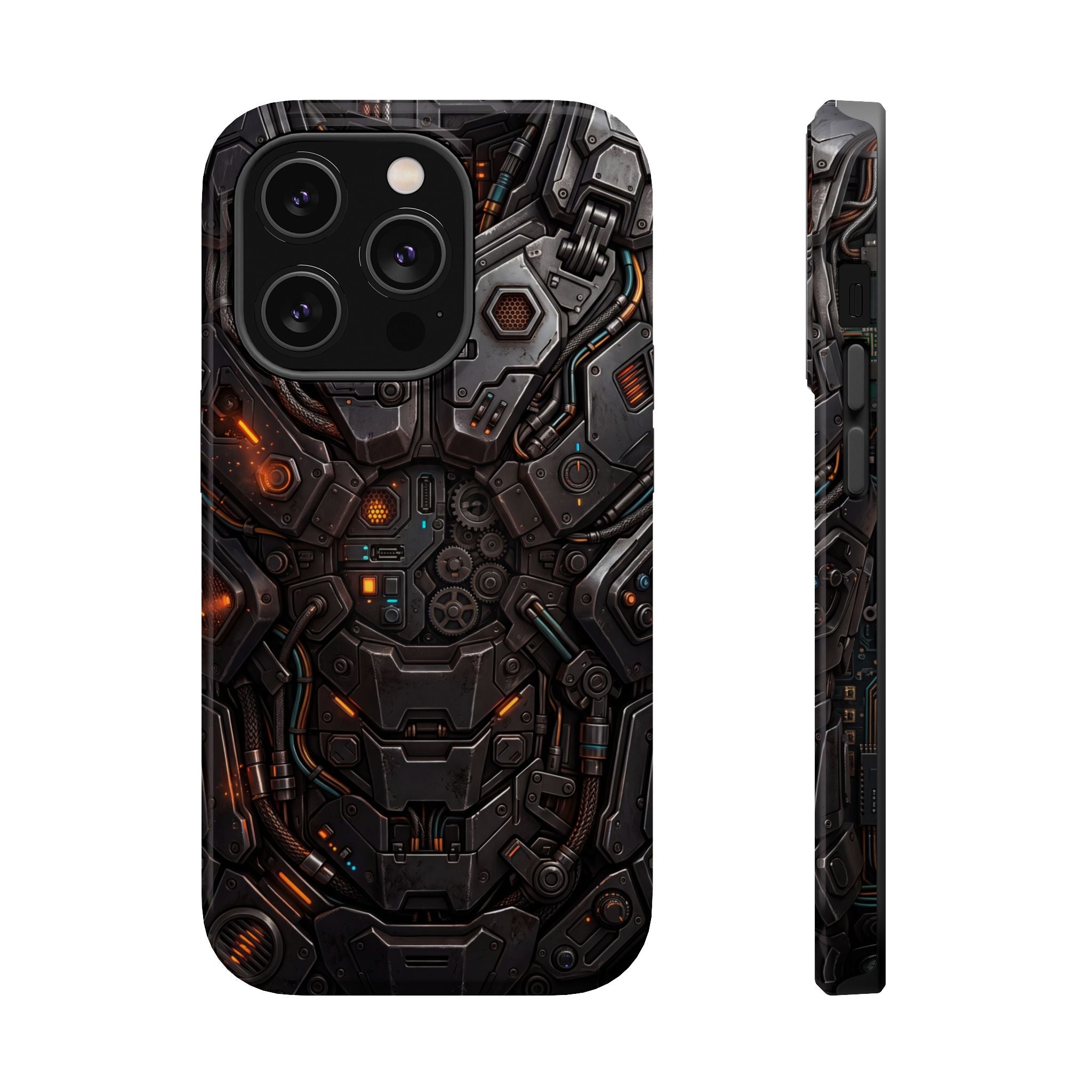 Mech Armor Phone Case — Industrial Circuit Wireless Charging Cover
