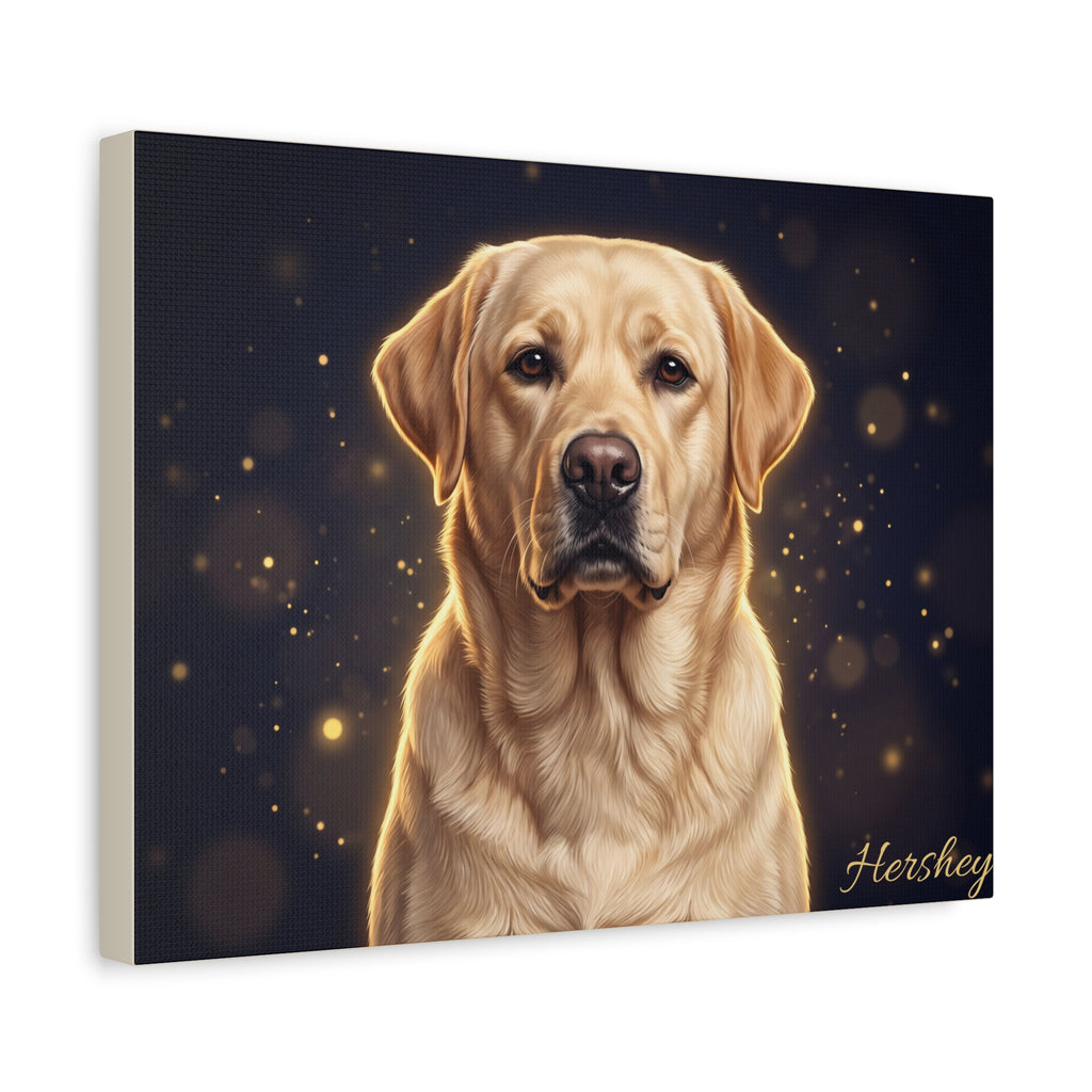 Yellow Labrador Personalized Canvas | Starlight Sparkle Wall Art