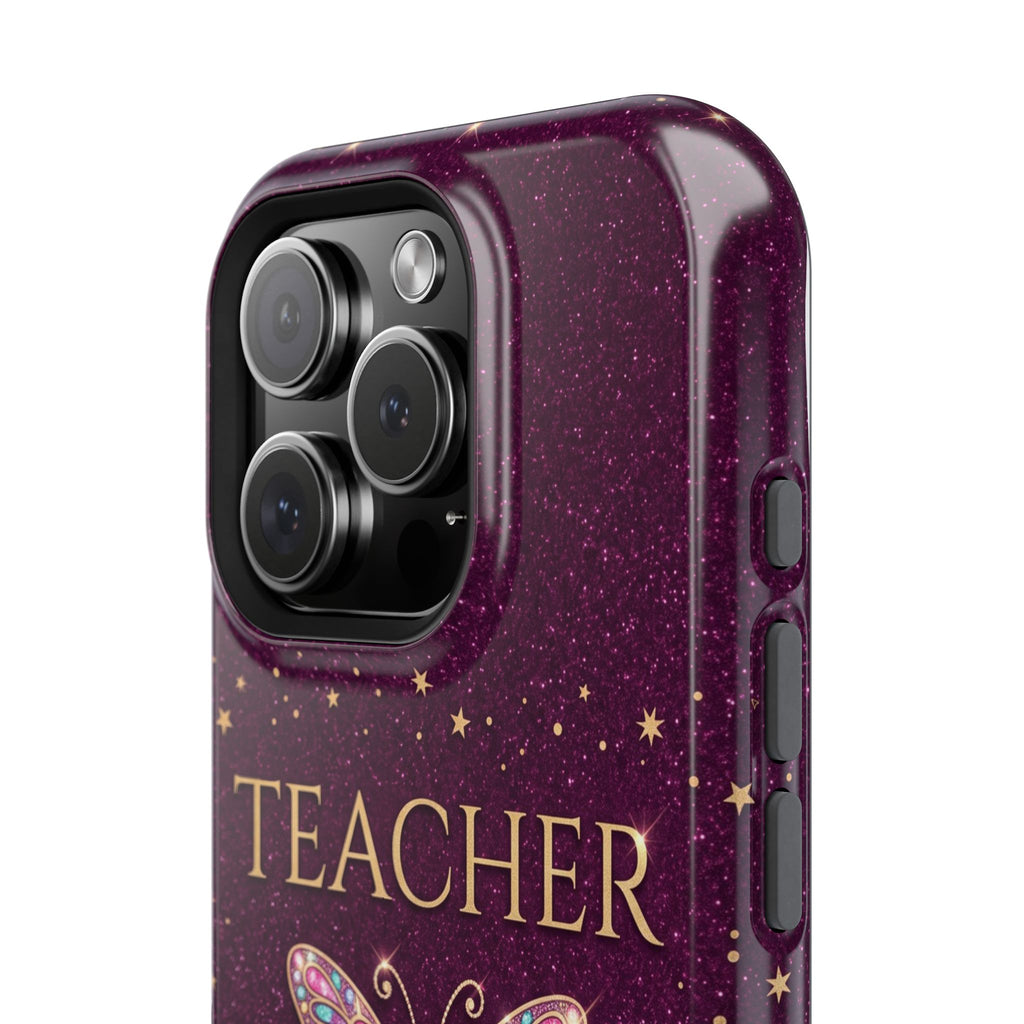 Teacher Life Glitter Butterfly Phone Case — Wireless Charging Cover