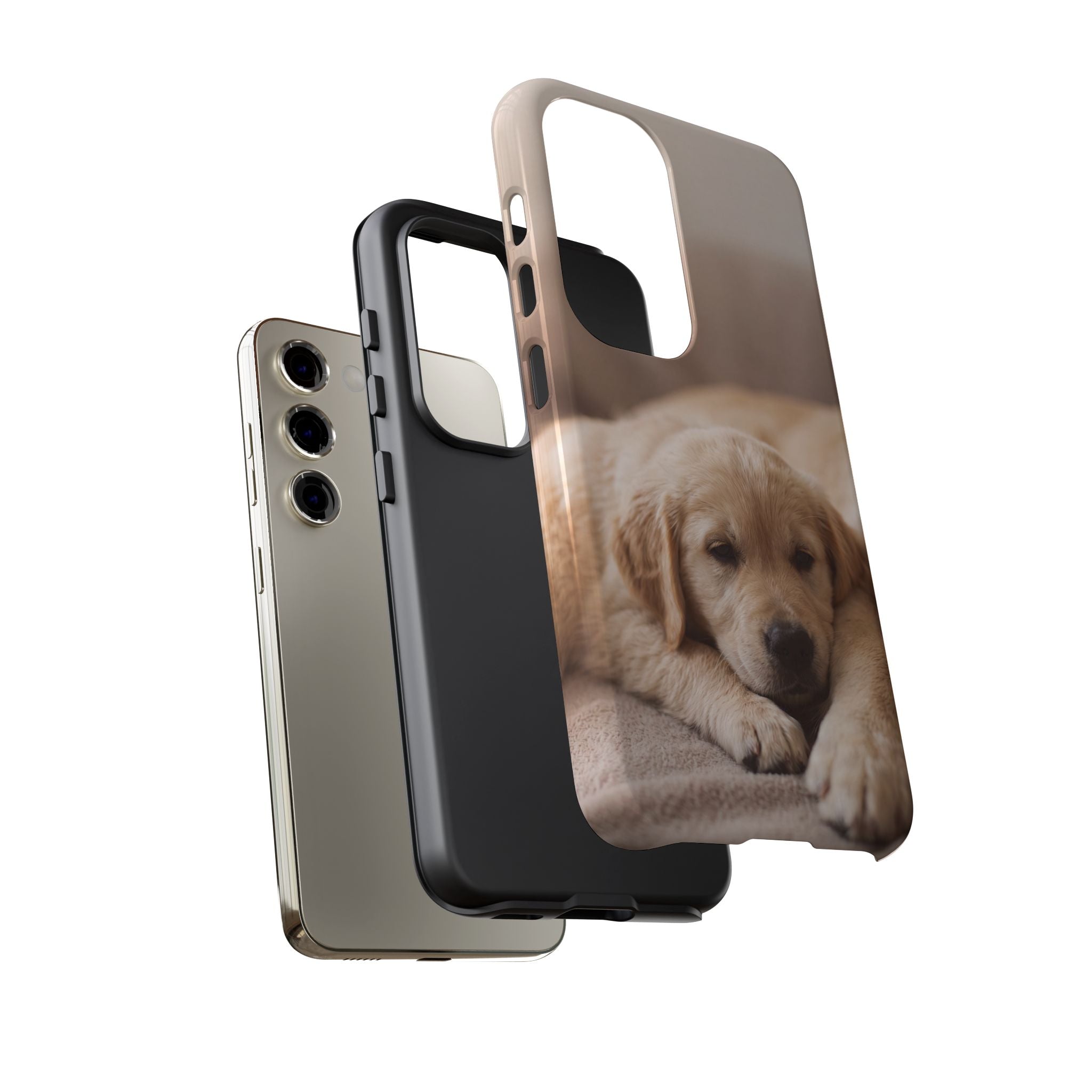 Sleepy Golden Retriever Puppy Phone Case | Cozy Cuddly Puppy Portrait | Samsung & iPhone