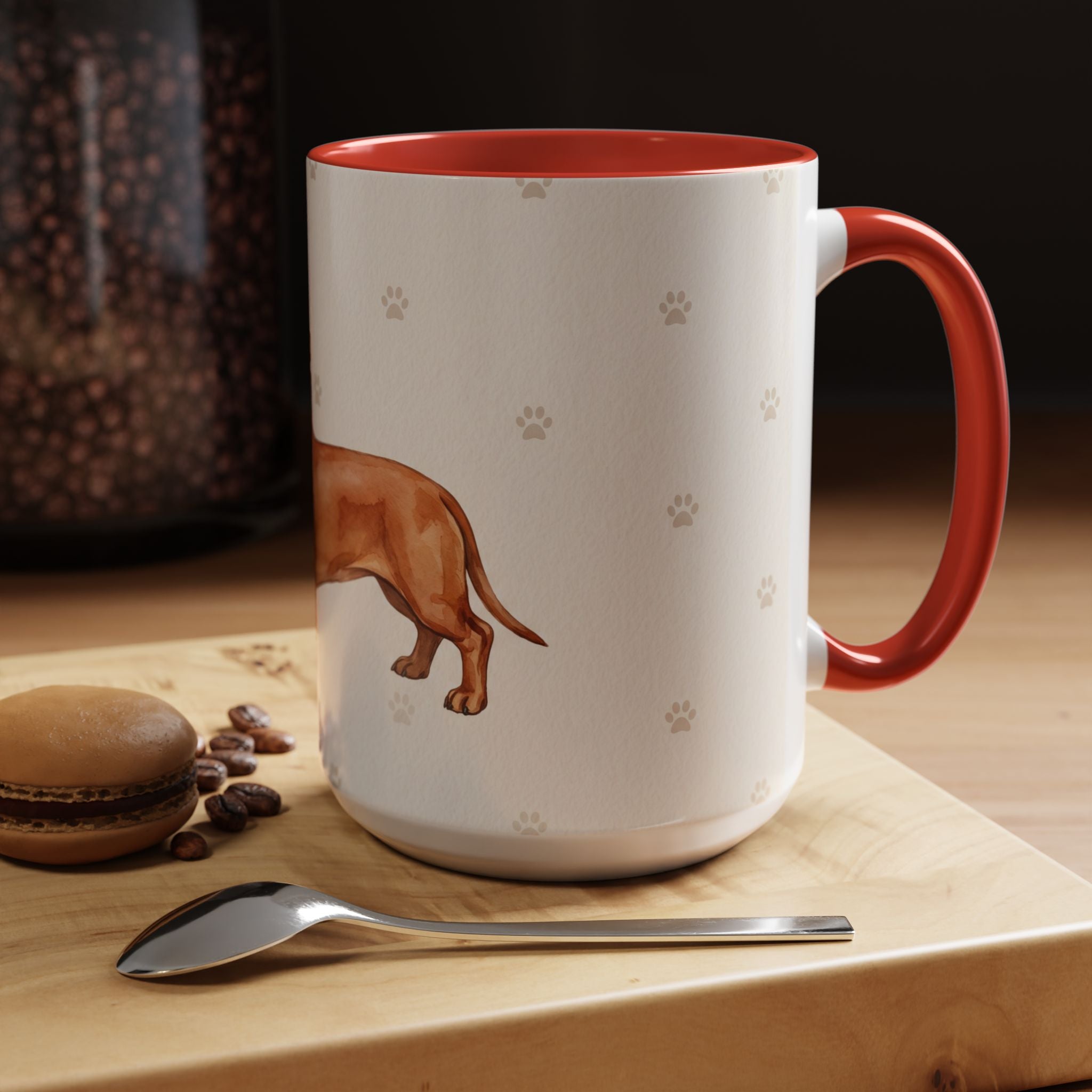 Dachshund Lover Mug – Wiener Dog with Scarf, Cute Watercolor Dachshund Gift Mug
