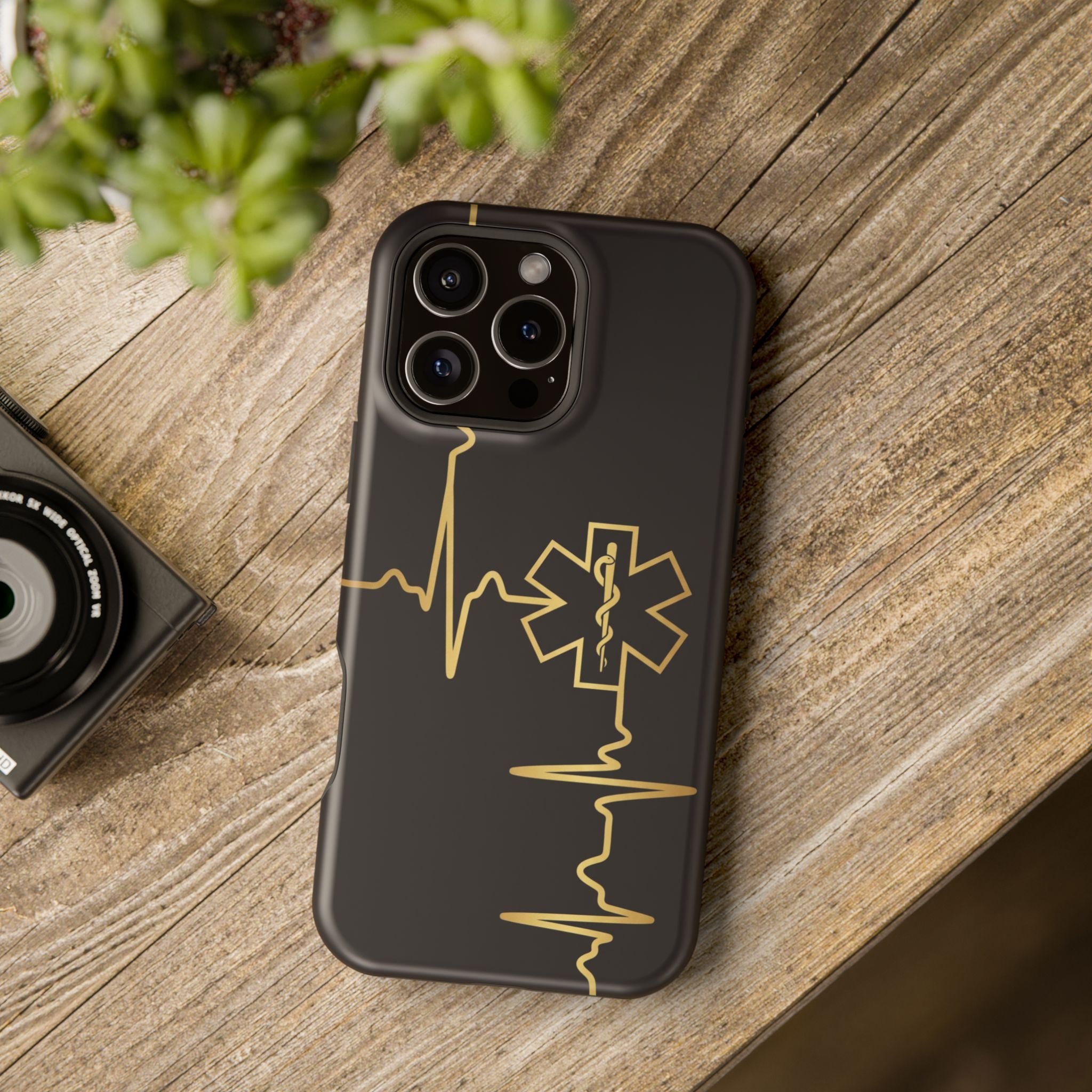 Paramedic/EMT Heartbeat Line Phone Case — Magnetic Wireless Charging Cover