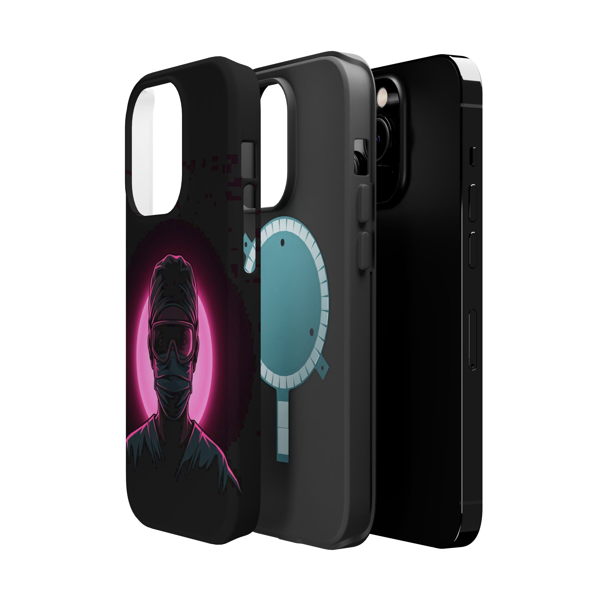 Nurse Portrait Phone Case — Navy Wireless Charging Cover