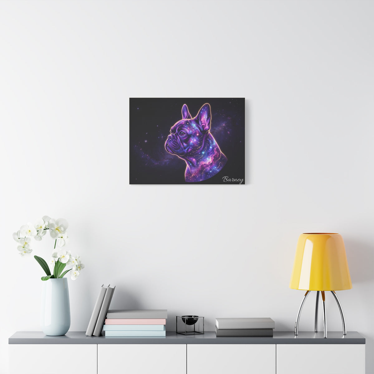 French Bulldog Personalized Canvas | Cosmic Galaxy Glow Wall Art