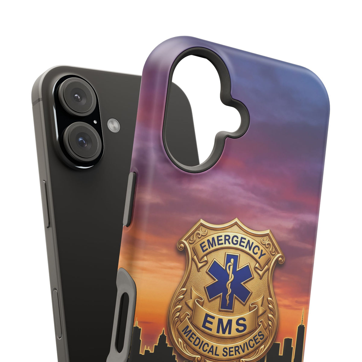 EMS Badge Sunset Skyline Phone Case — Magnetic Wireless Charging Cover
