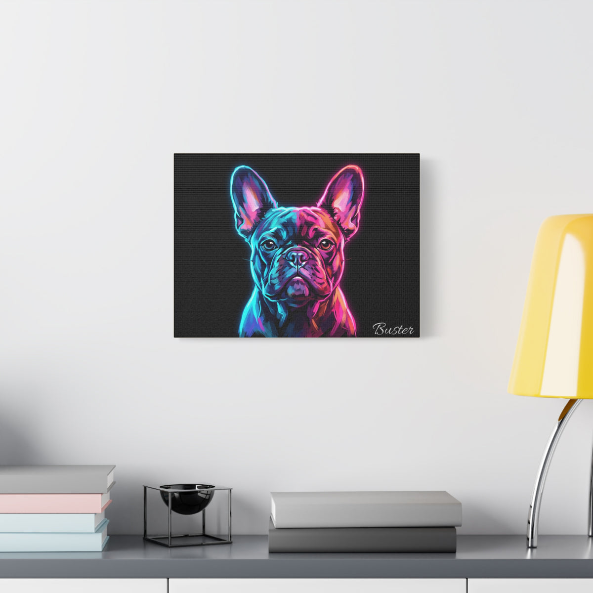 French Bulldog Personalized Canvas | Neon Glow Wall Art