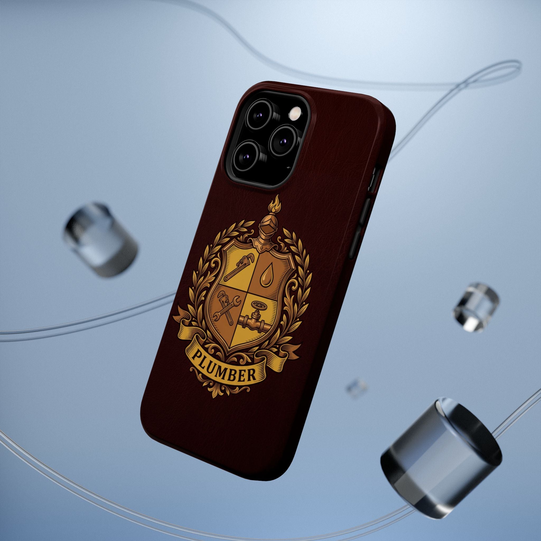 Plumber Crest Phone Case — Heraldic Shield Wireless Charging Cover