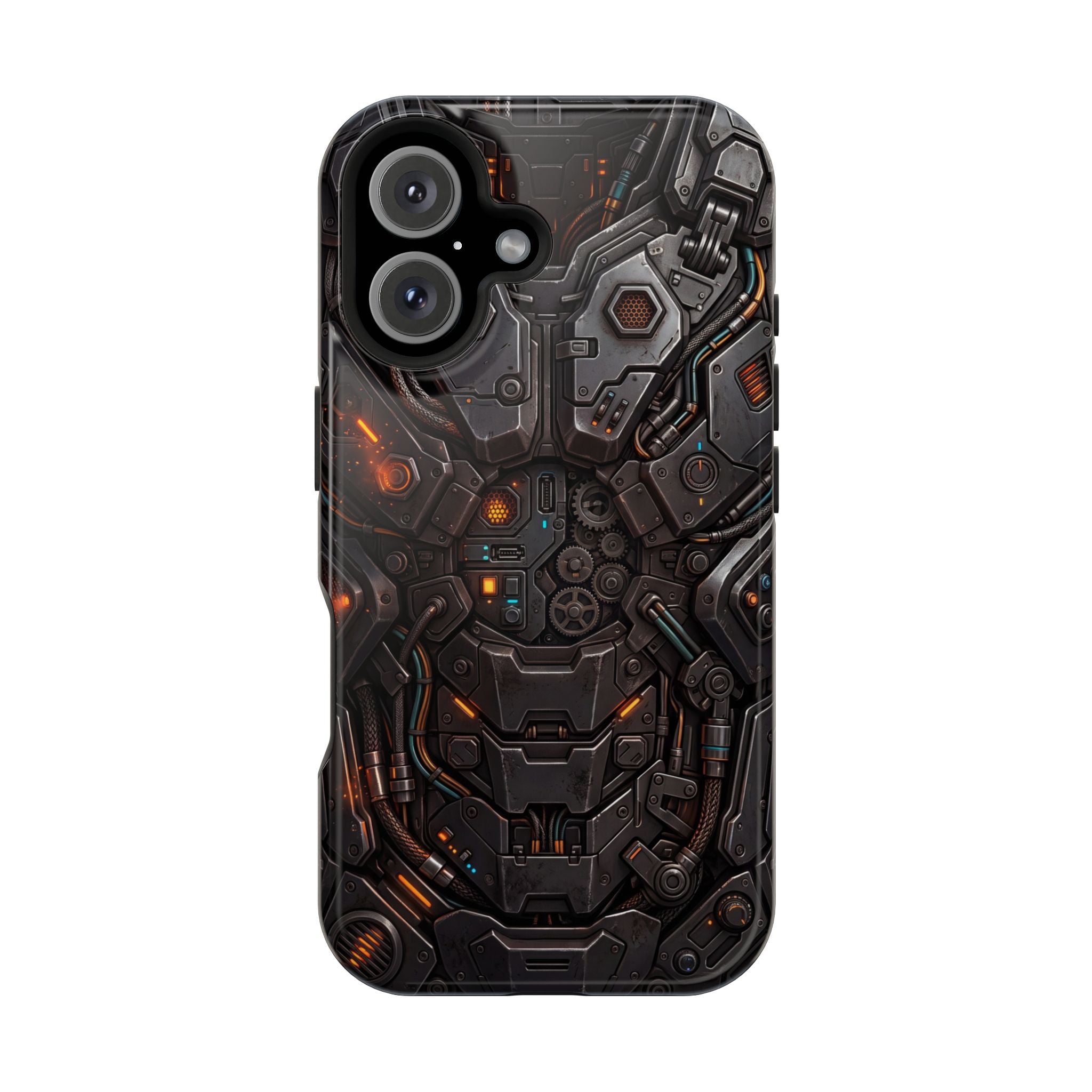 Mech Armor Phone Case — Industrial Circuit Wireless Charging Cover