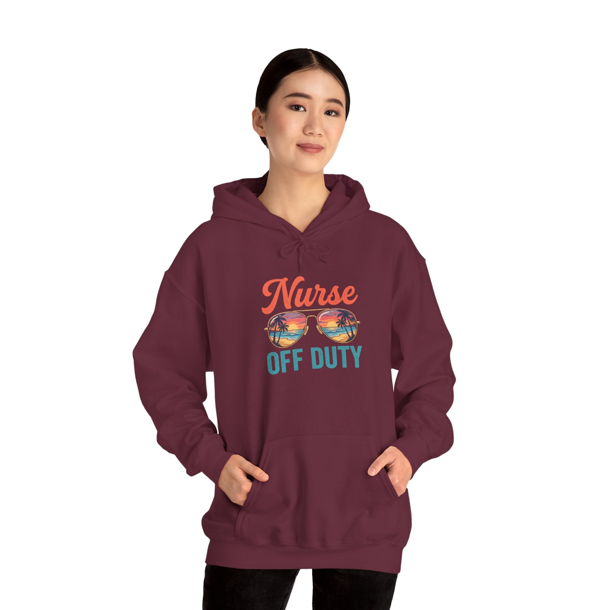 Nurse Off Duty Hoodie — Beach Vacation Nurse Graphic Pullover