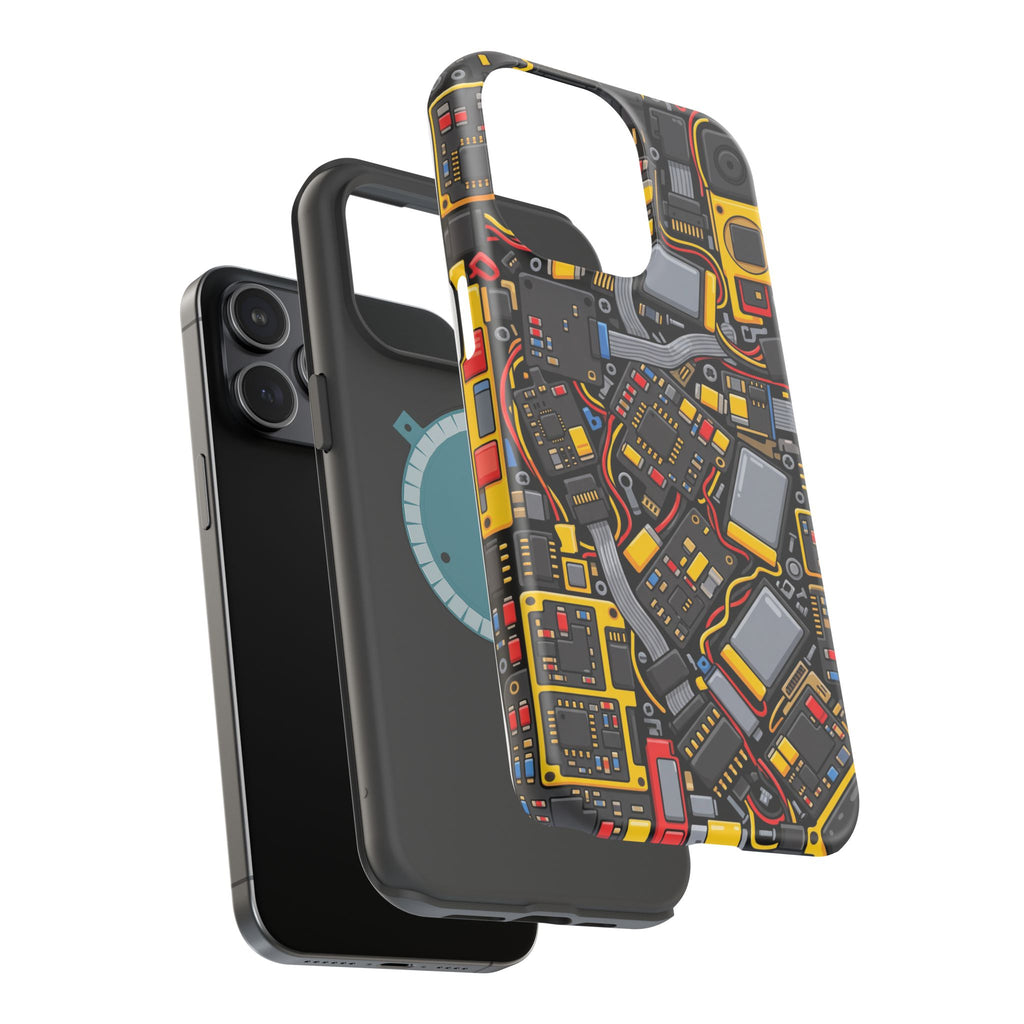Voltage Board Phone Case — Yellow Circuit Wireless Charging Cover