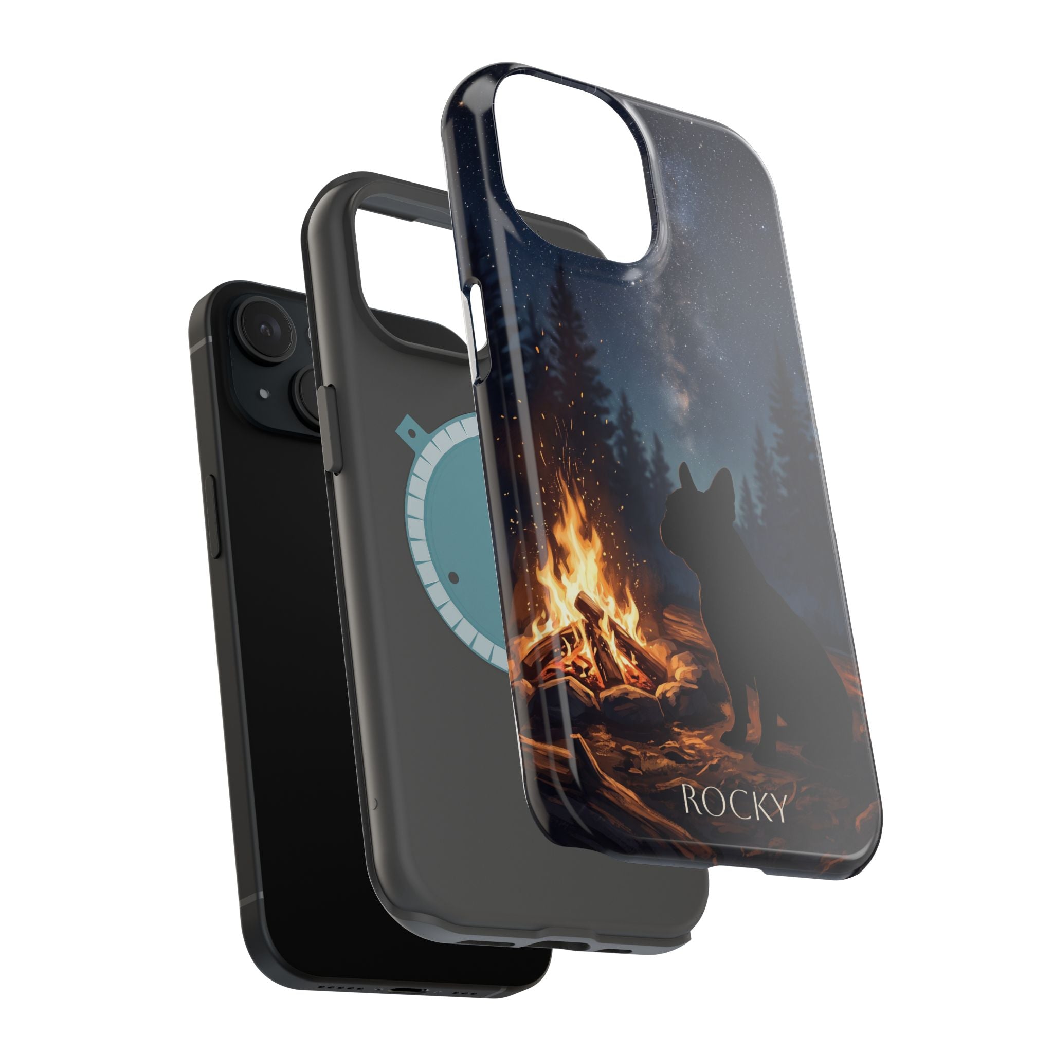 Personalized French Bulldog Campfire Phone Case — Wireless Charging Cover