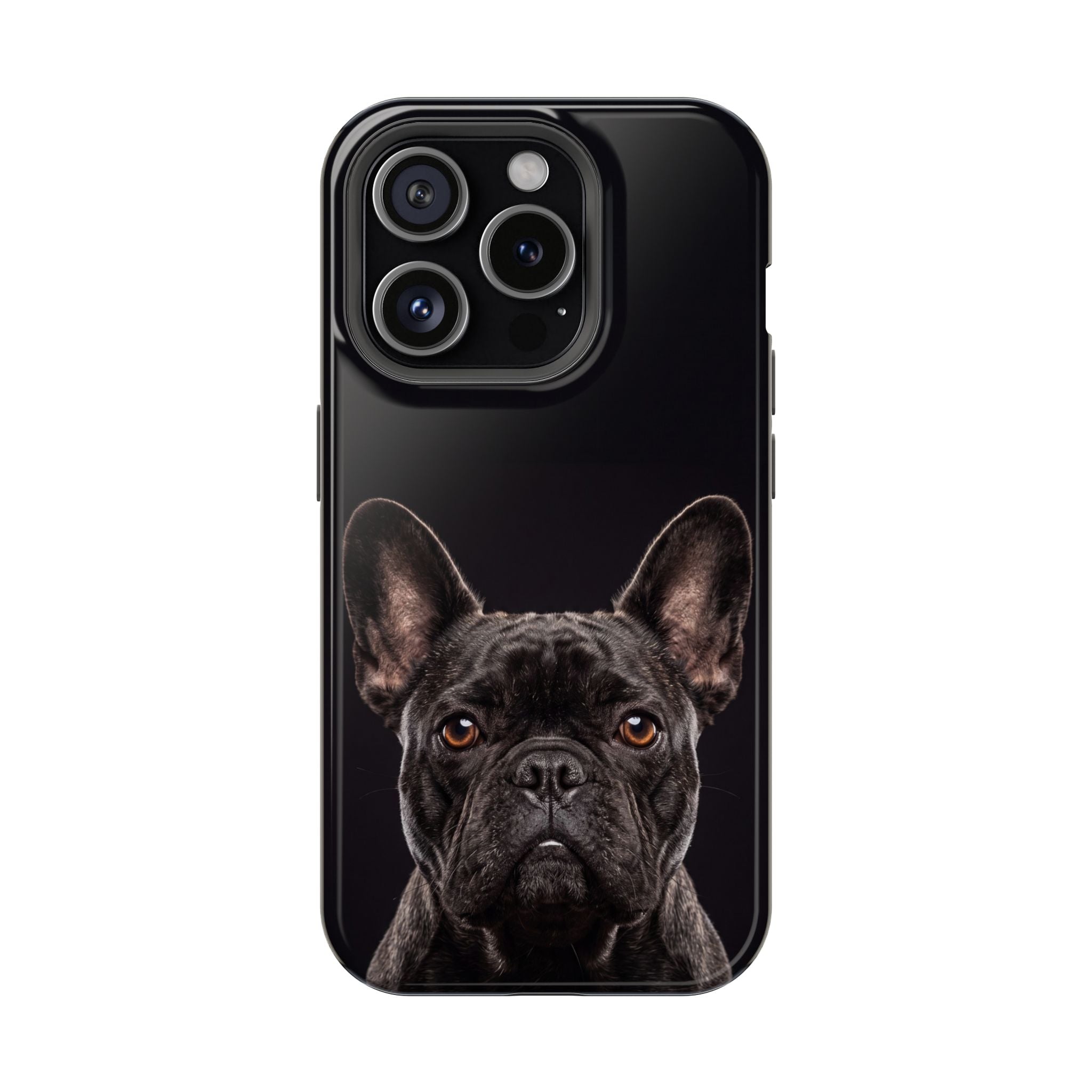 Black French Bulldog Phone Case — Impact-Resistant Wireless Charging Cover