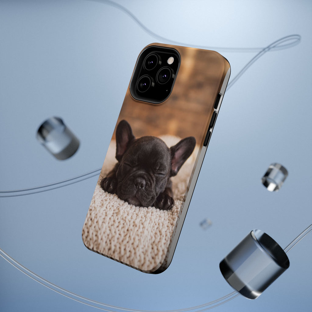 Sleepy French Bulldog Phone Case — Impact-Resistant Wireless Charging Cover