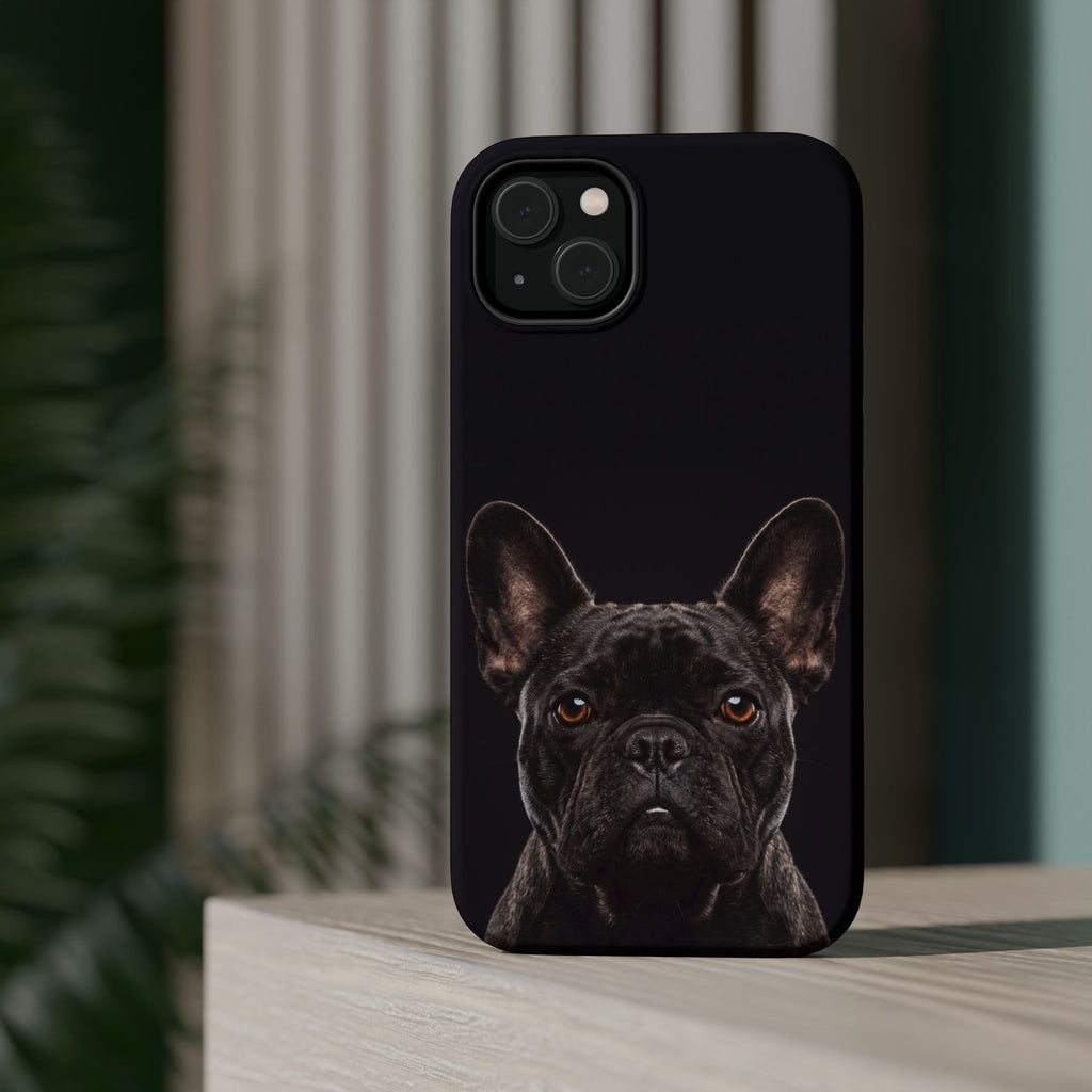 Black French Bulldog Phone Case — Impact-Resistant Wireless Charging Cover