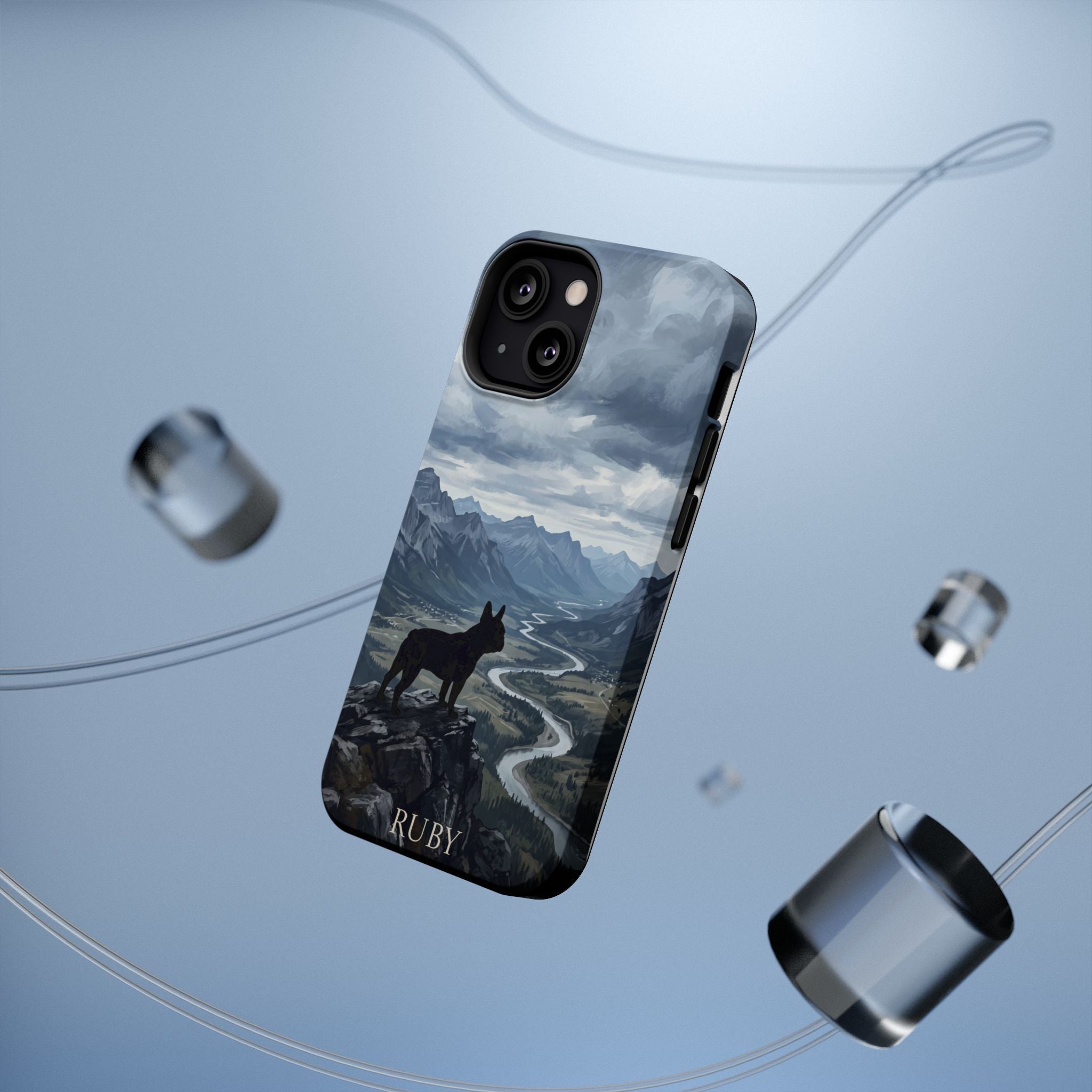 Personalized French Bulldog Mountain Valley Phone Case — Wireless Charging Cover