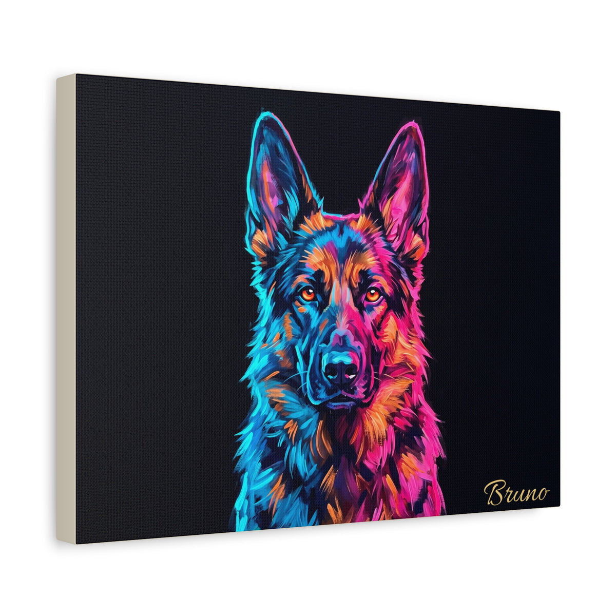 German Shepherd Personalized Canvas | Neon Pop Art Wall Art