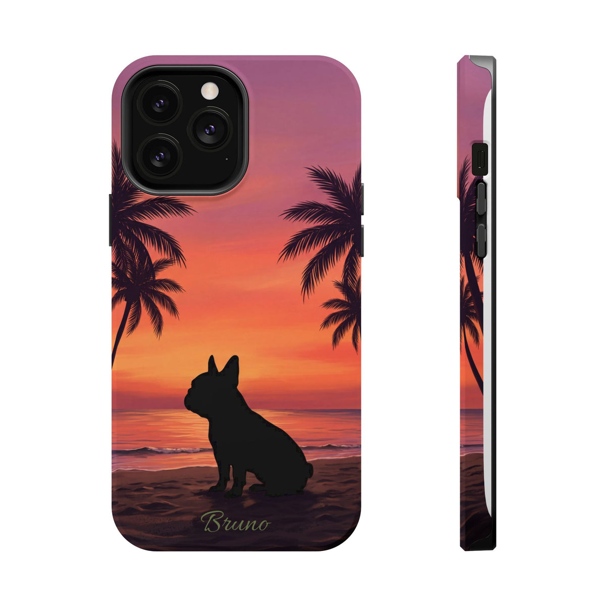 Personalized French Bulldog Tropical Beach Phone Case — Wireless Charging Cover