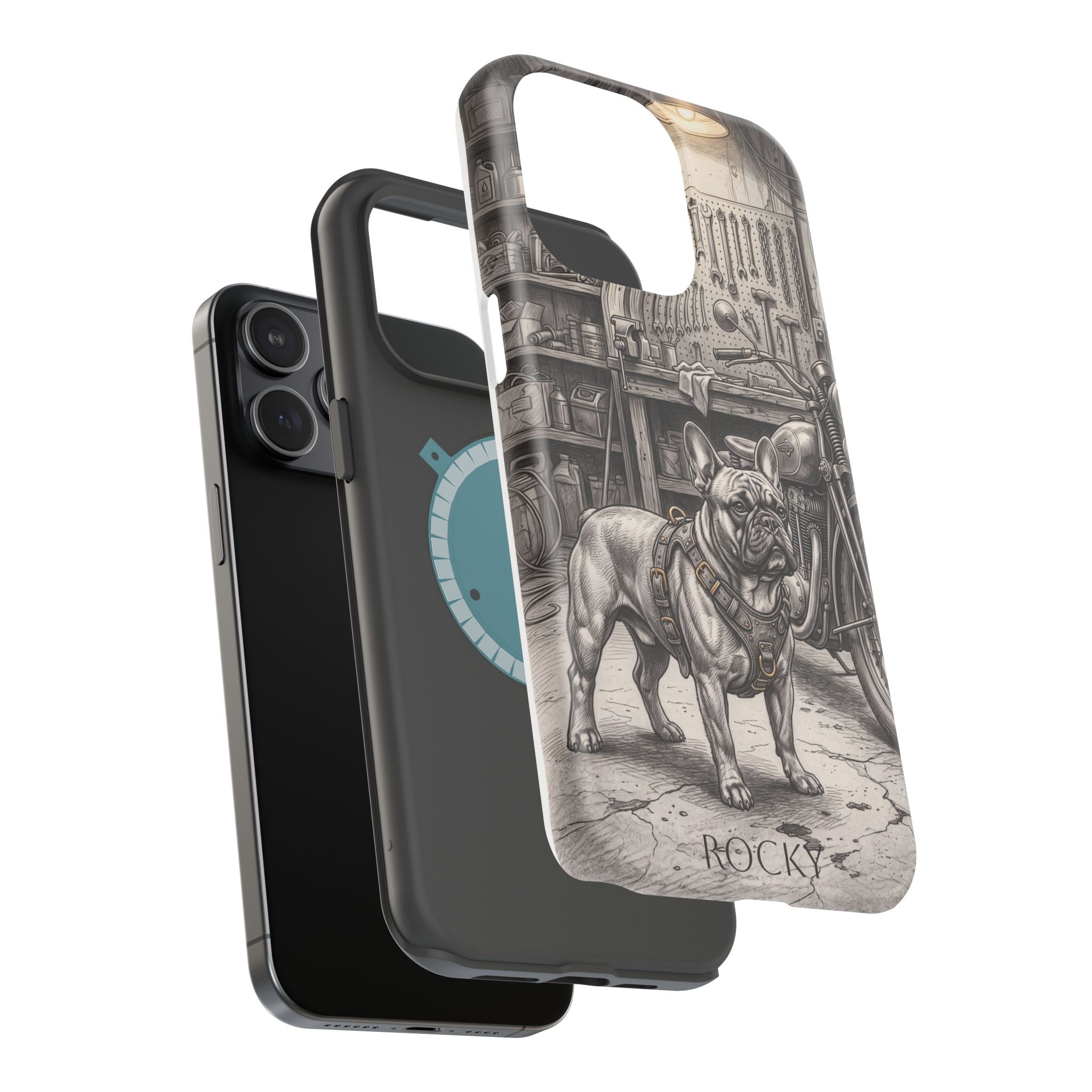 Personalized French Bulldog Vintage Street Phone Case — Wireless Charging Cover
