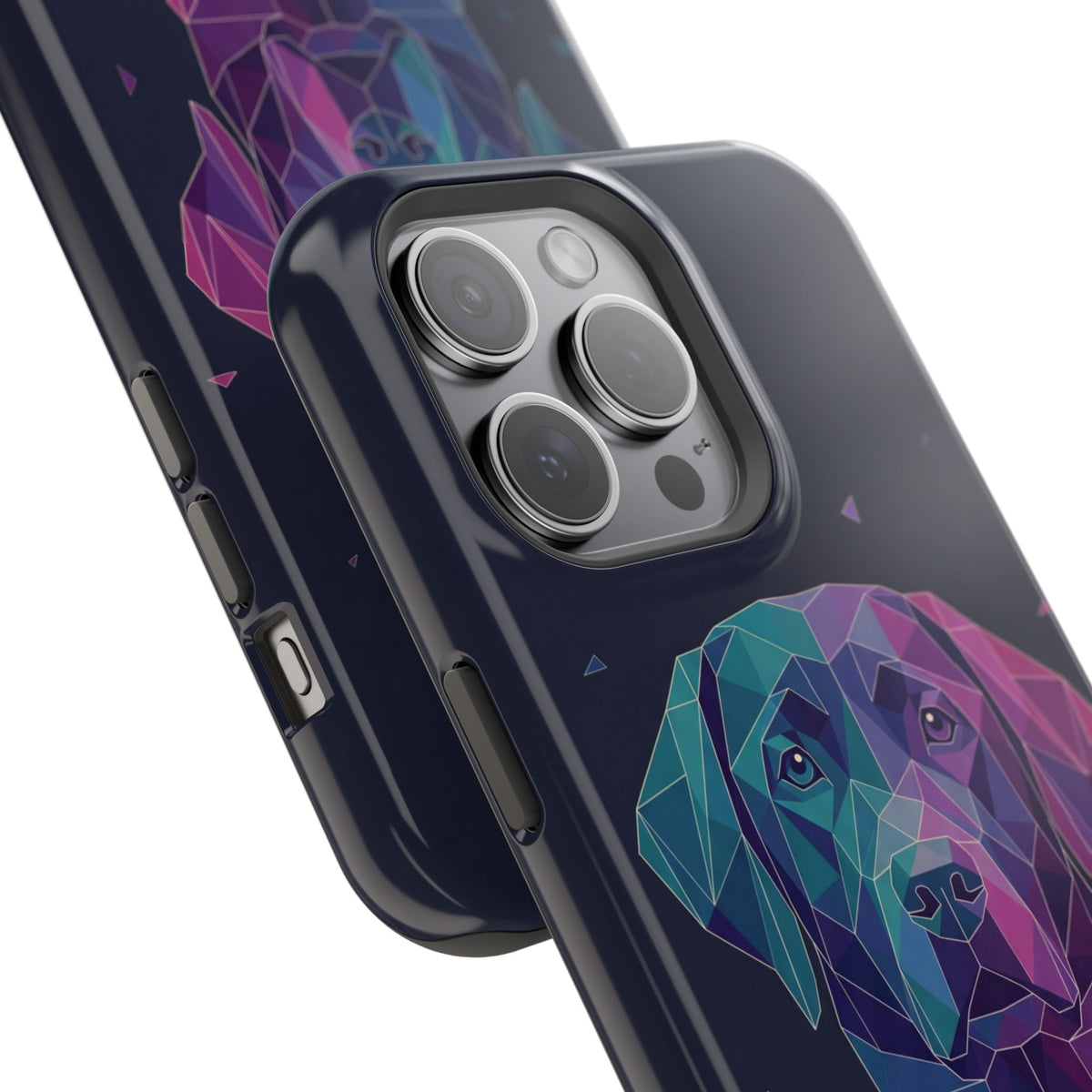 Geometric Labrador Phone Case — Tough Magnetic Case with Wireless Charging