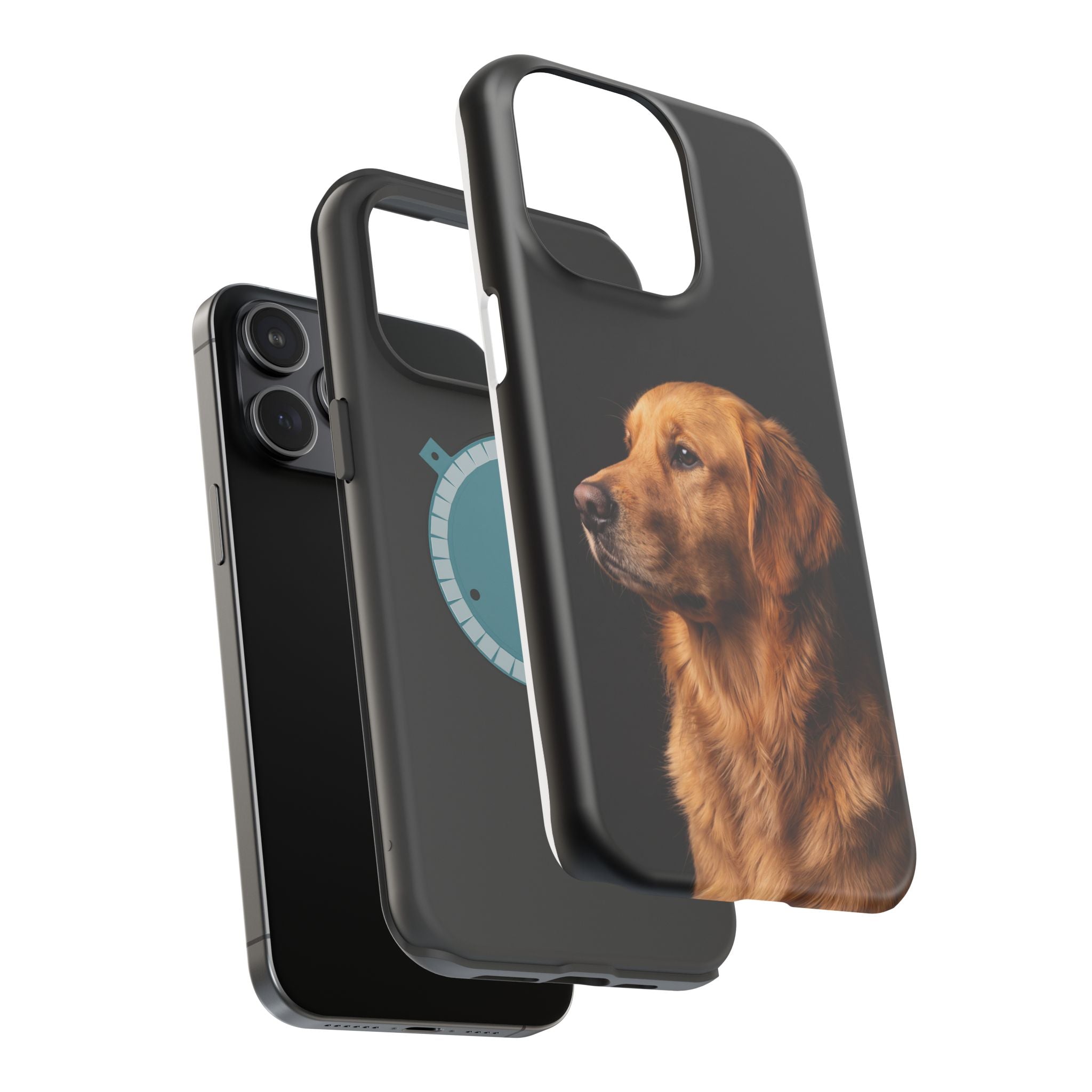 Golden Retriever Portrait Phone Case — Impact-Resistant Wireless Charging Cover