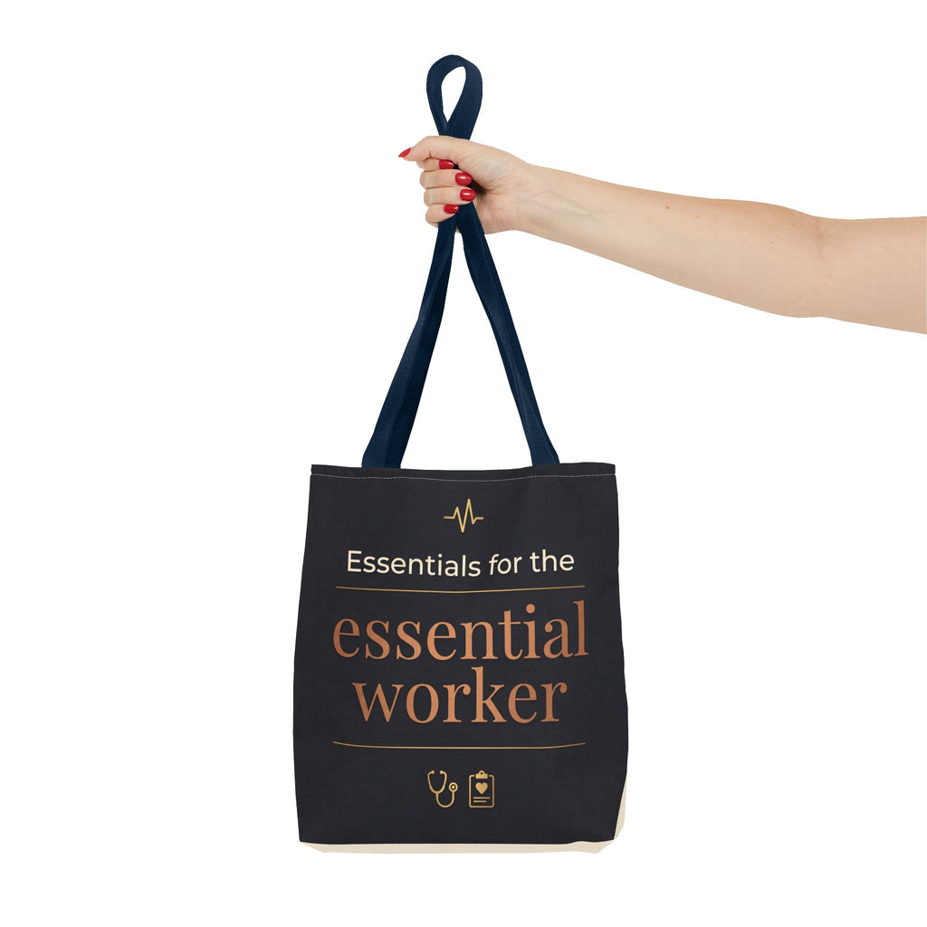 Essentials for the Essential Worker Tote | Healthcare Worker Gift Tote Bag | Nurse Doctor Appreciation Gift | Premium Polyester Carry-All