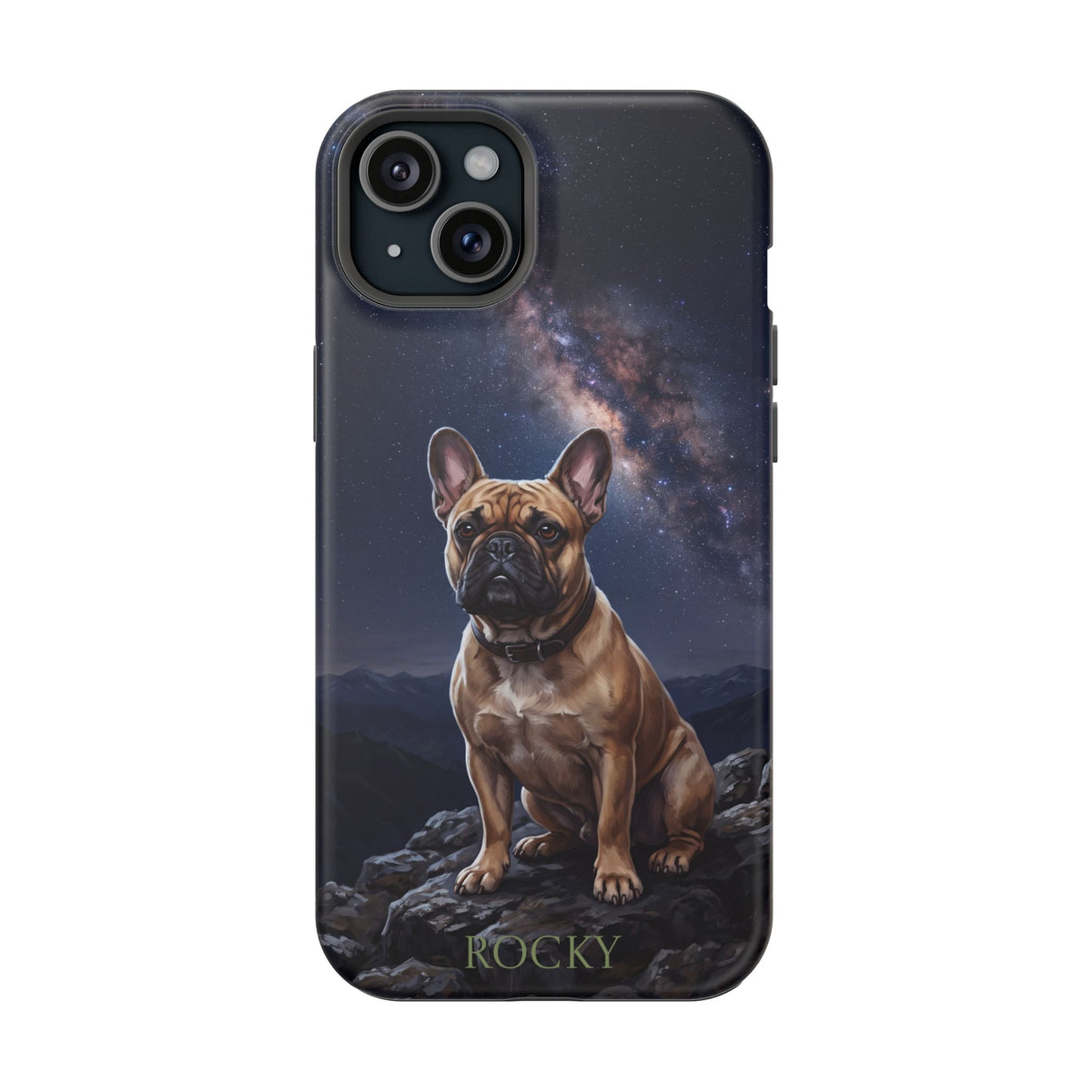 Personalized French Bulldog Starry Night Sky Phone Case — Wireless Charging Cover