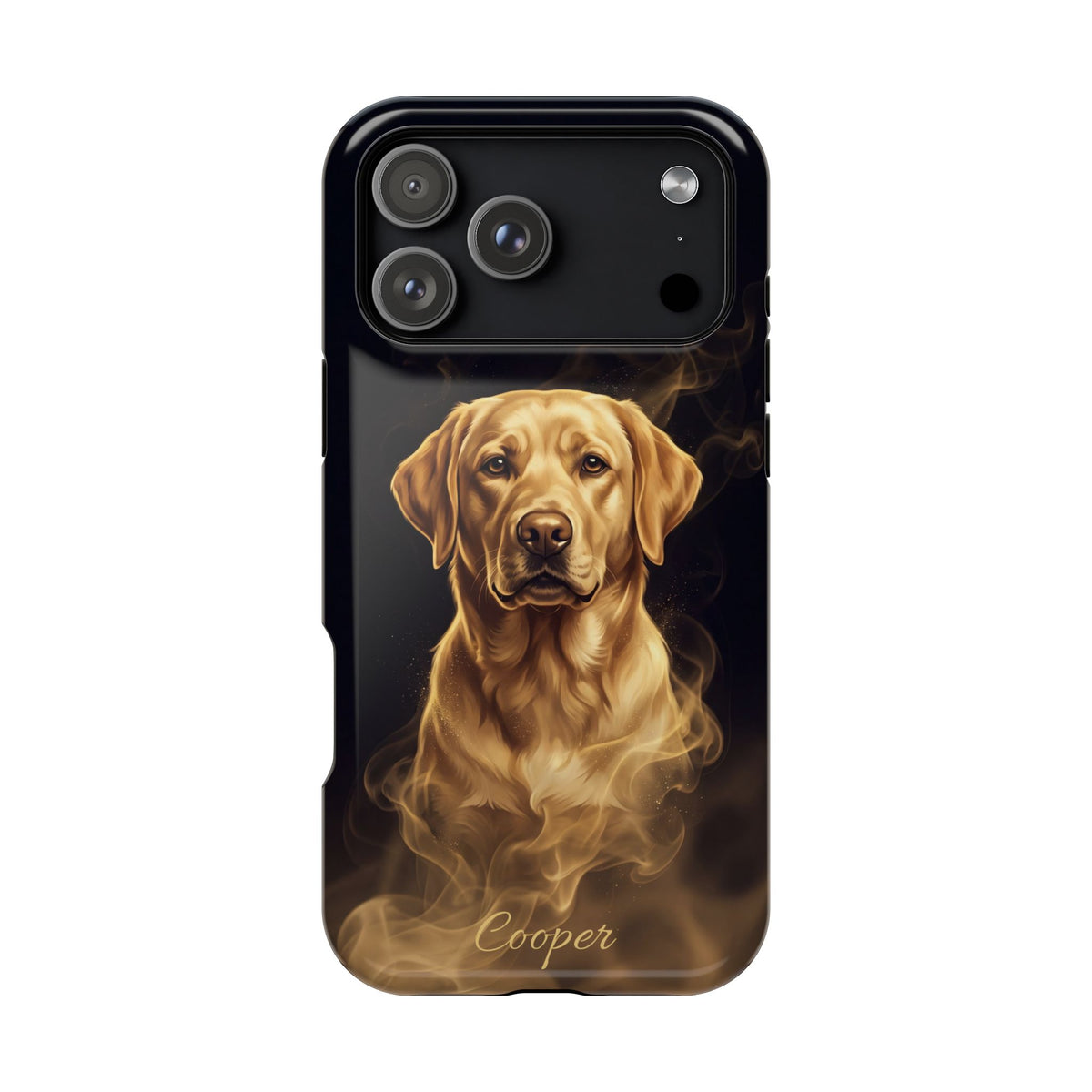 Personalized Gold Smoke Labrador Phone Case — Tough Magnetic Case with Wireless Charging